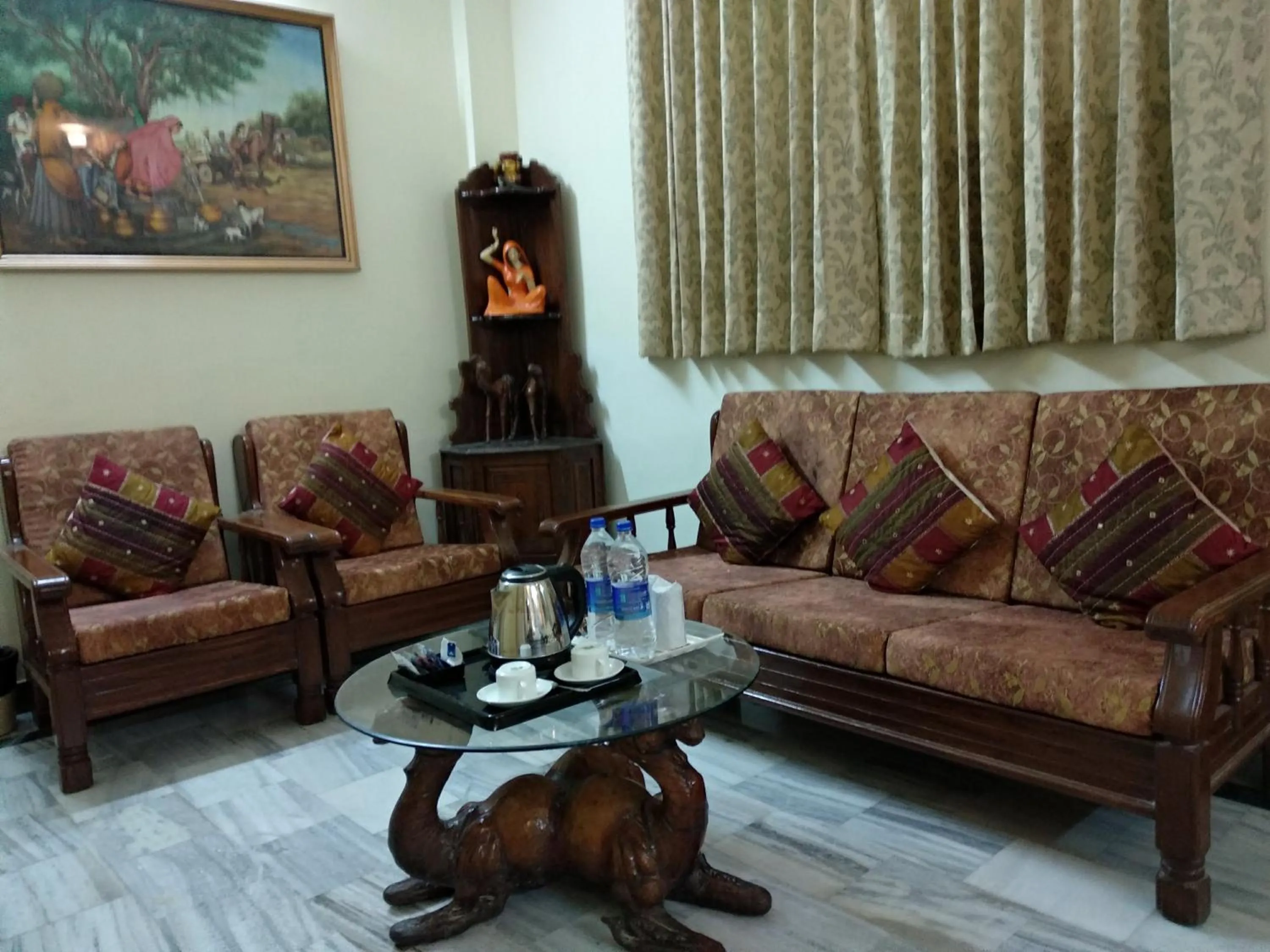 Seating area in Teerth Palace Pushkar