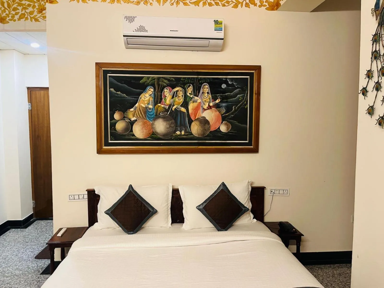 Bed in Teerth Palace Pushkar