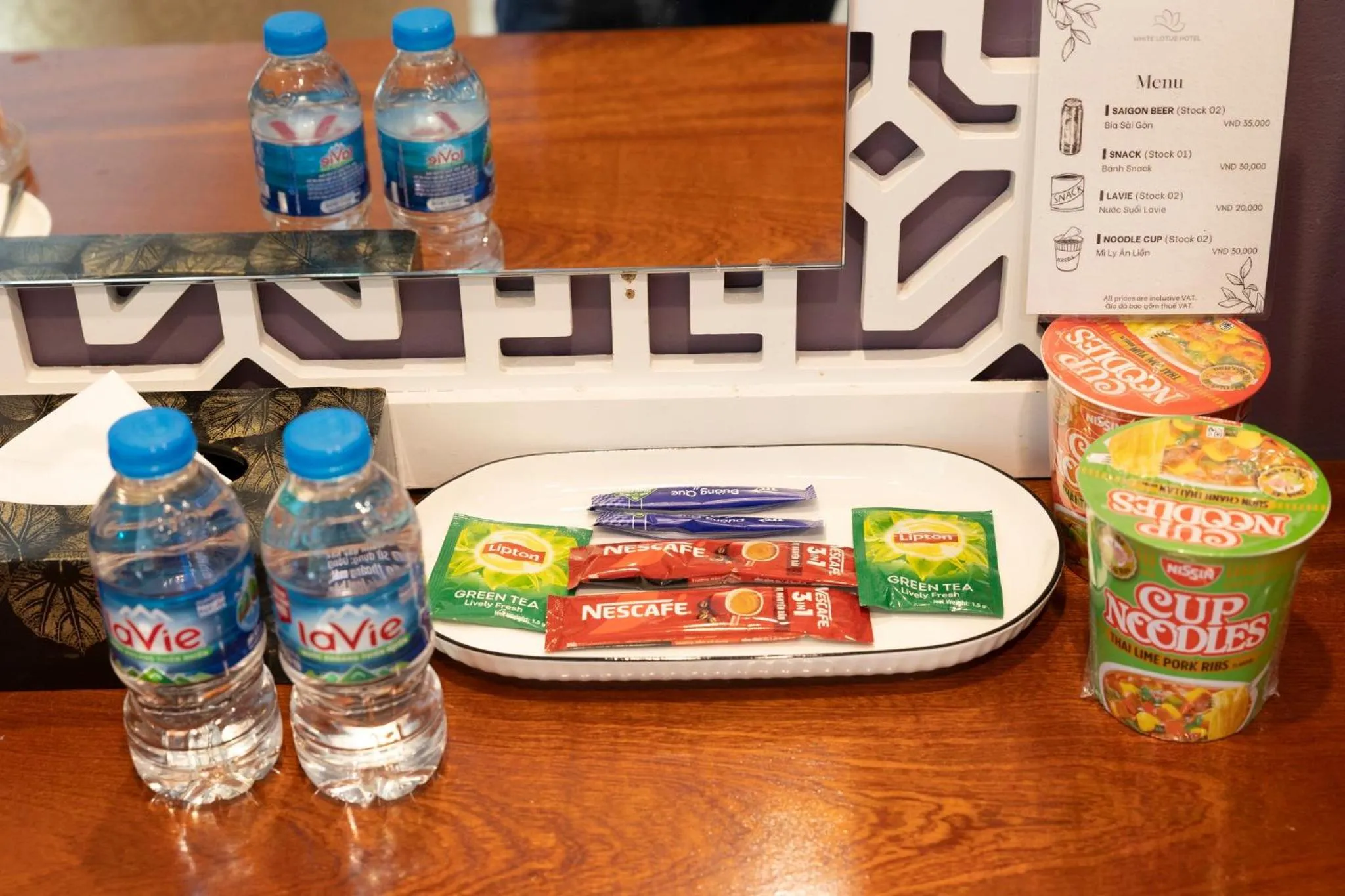 Food and drinks in White Lotus Hotel Saigon