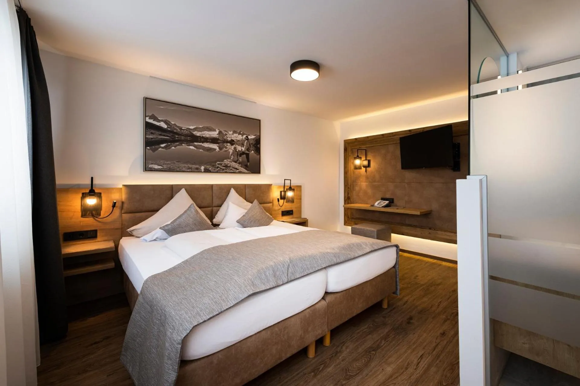 Bed in Hotel Brugger