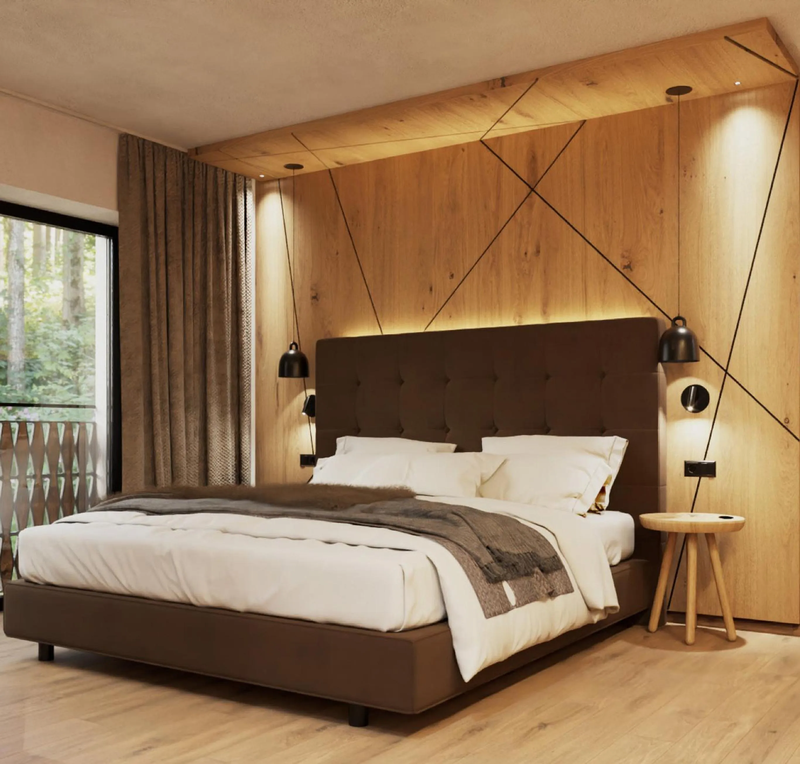Bed in VALARA - Alpine Art Hotel