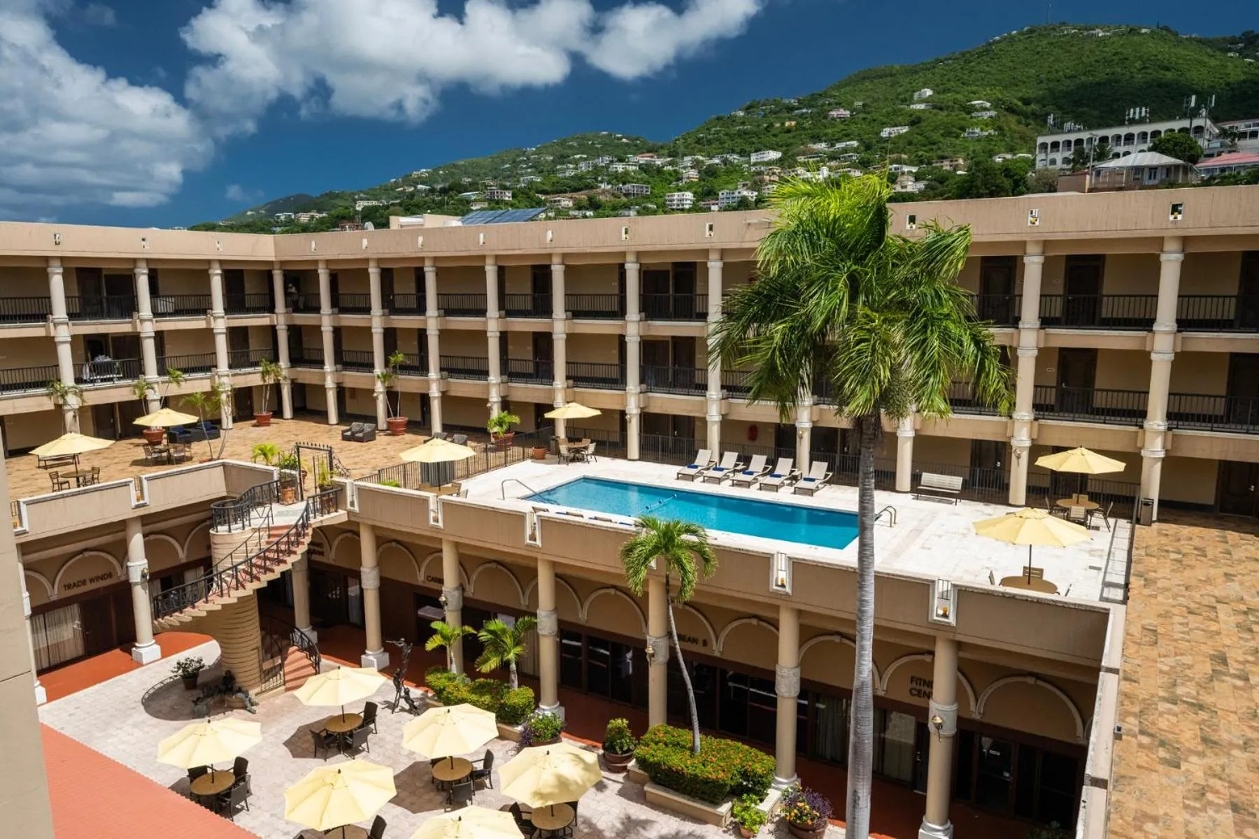 Inner courtyard view in Windward Passage Hotel