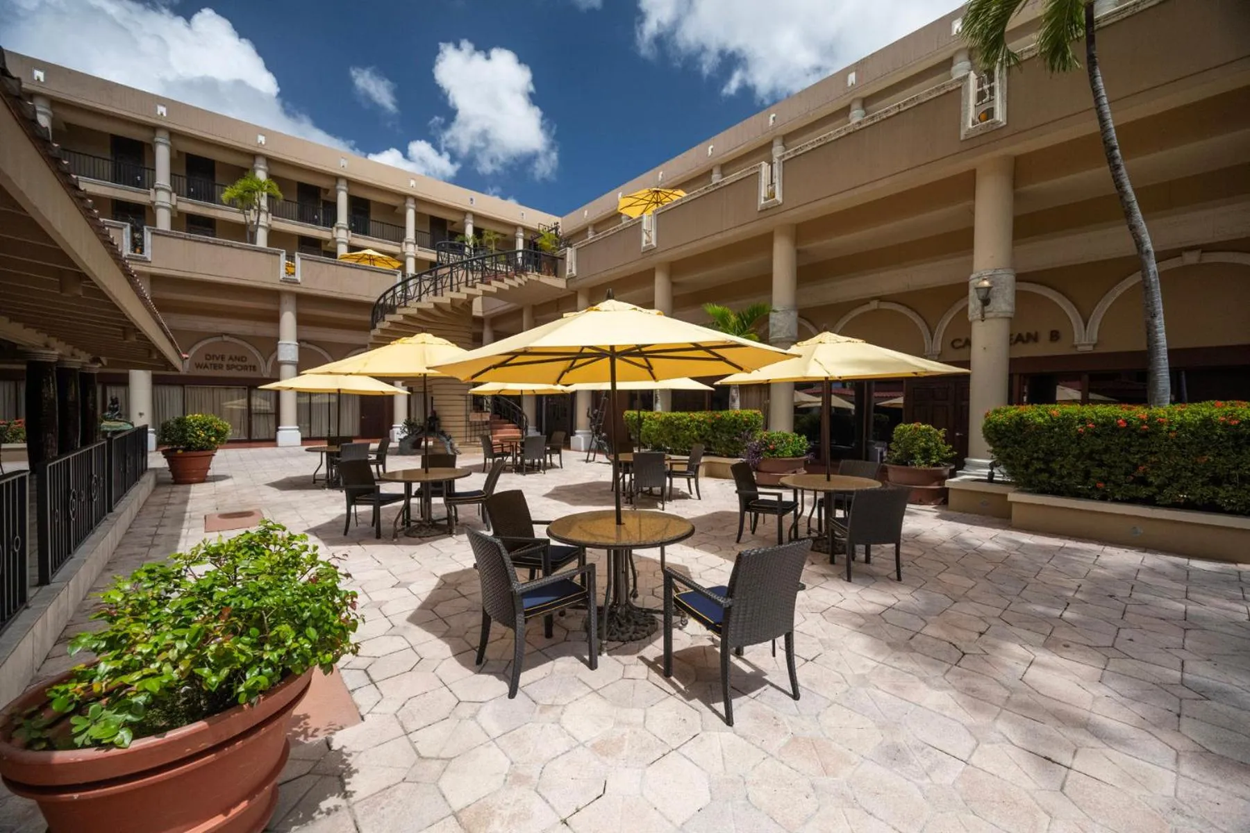 Inner courtyard view in Windward Passage Hotel