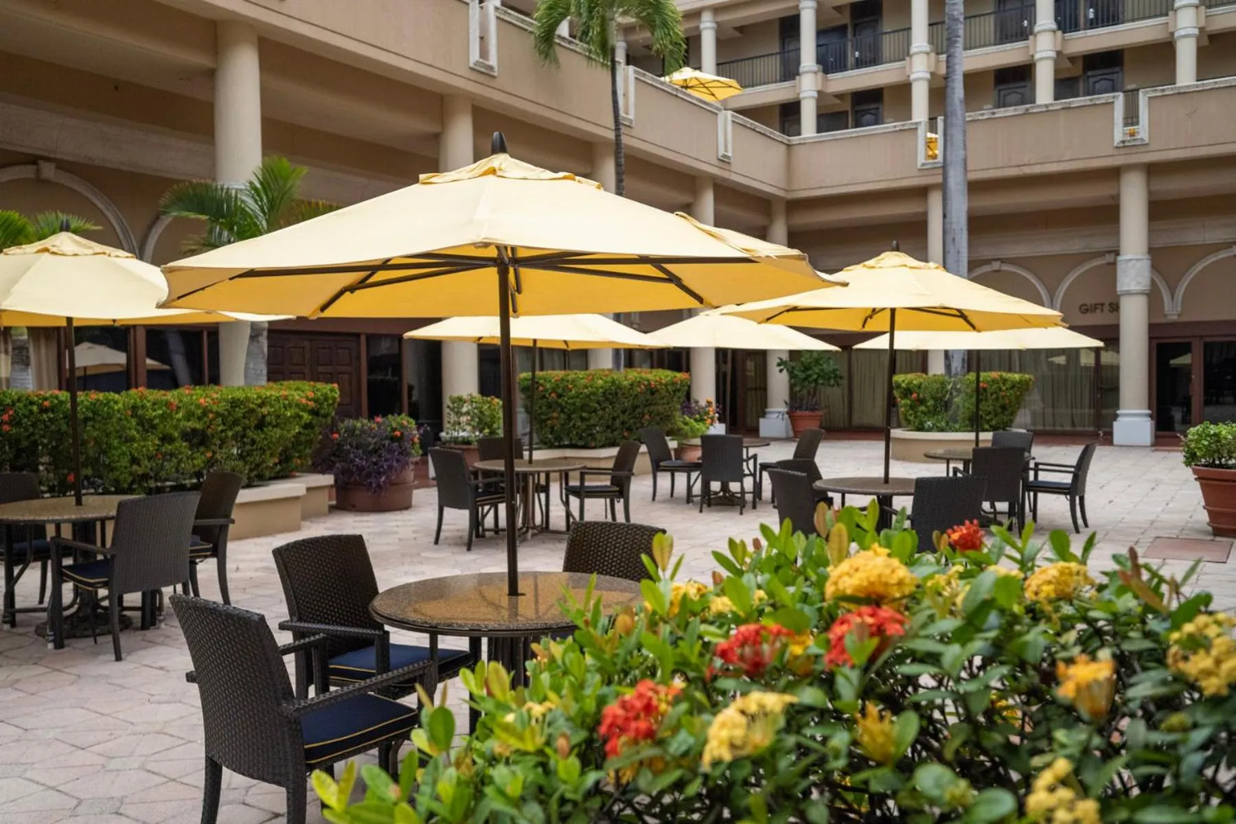 Inner courtyard view in Windward Passage Hotel