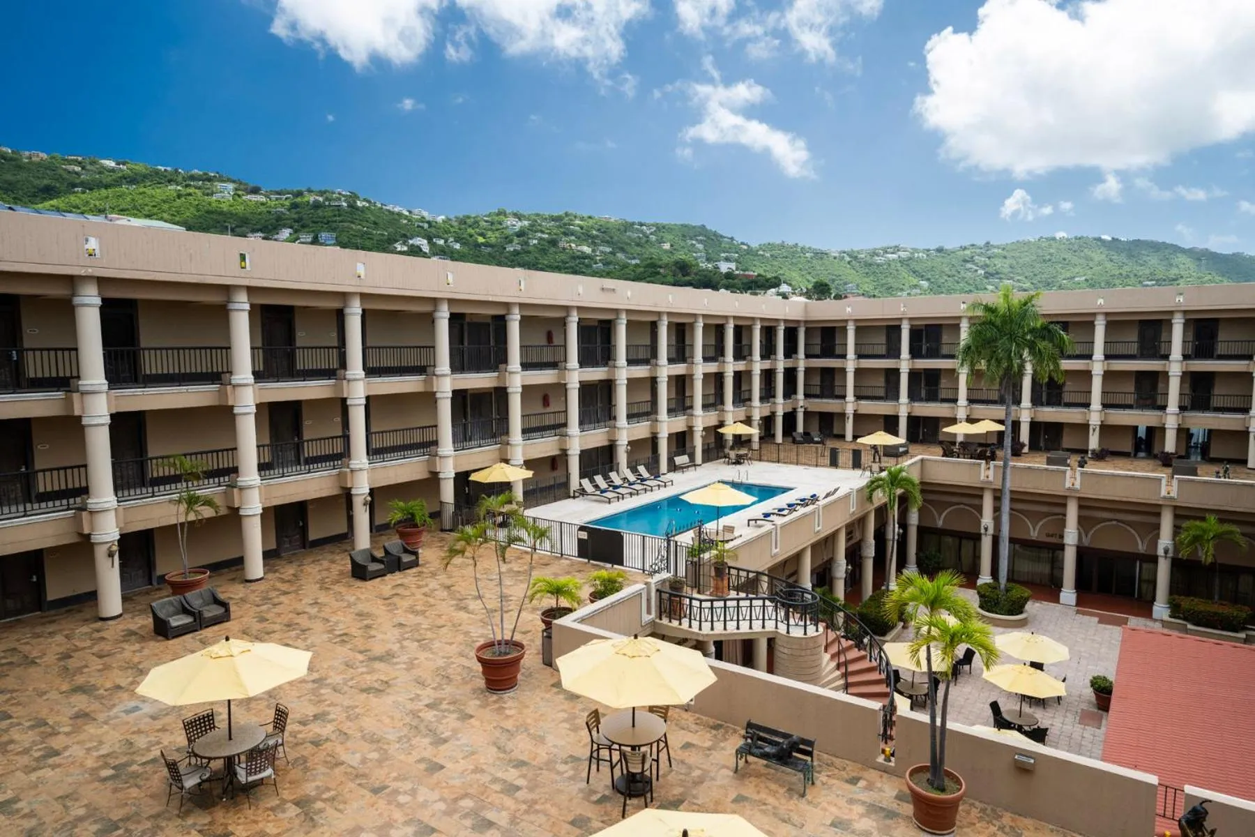 Inner courtyard view in Windward Passage Hotel