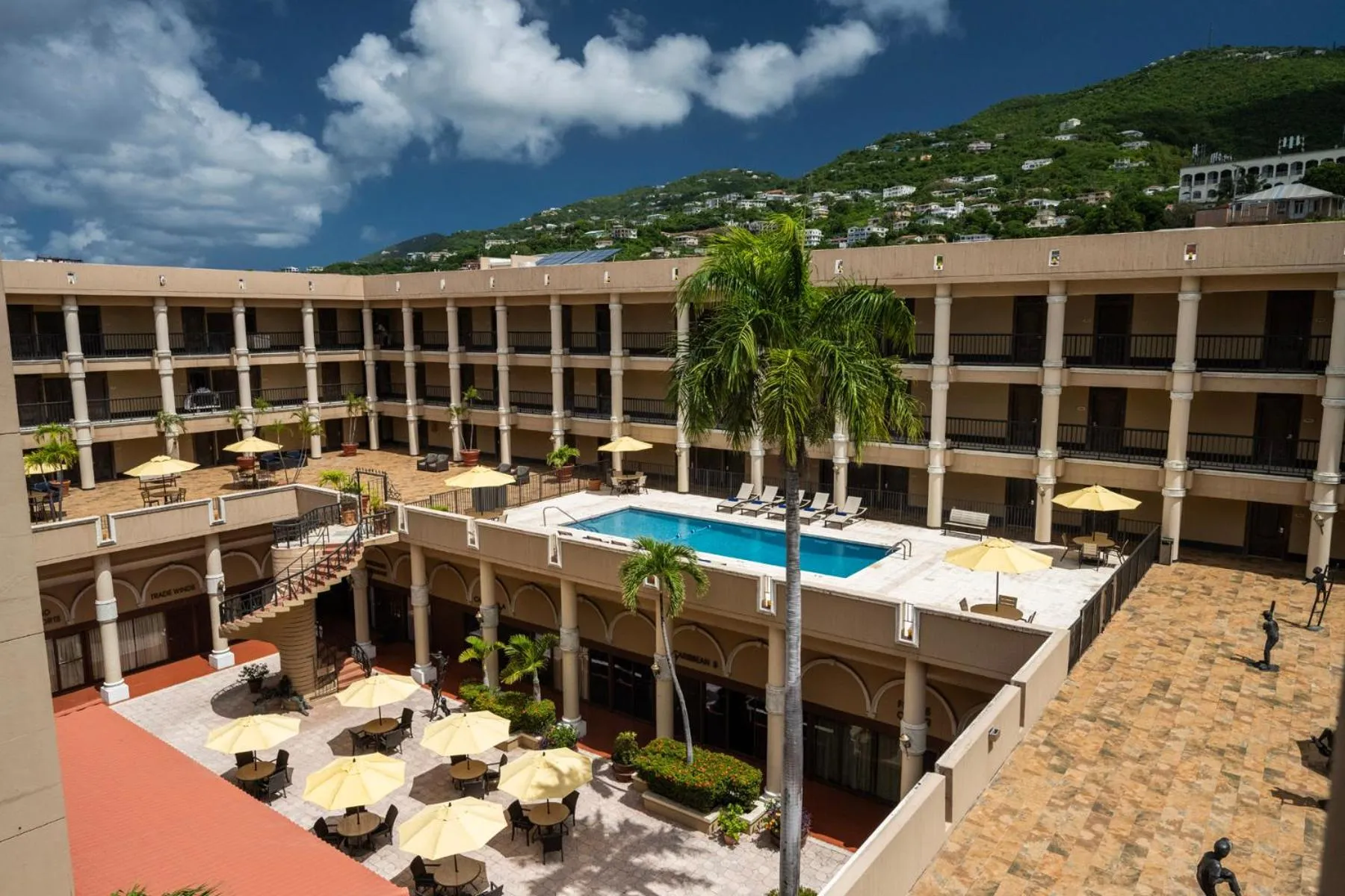 Inner courtyard view in Windward Passage Hotel