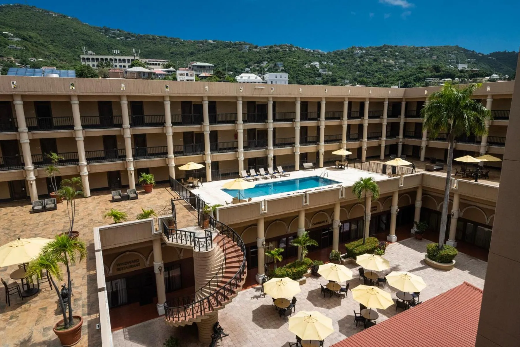 Inner courtyard view in Windward Passage Hotel