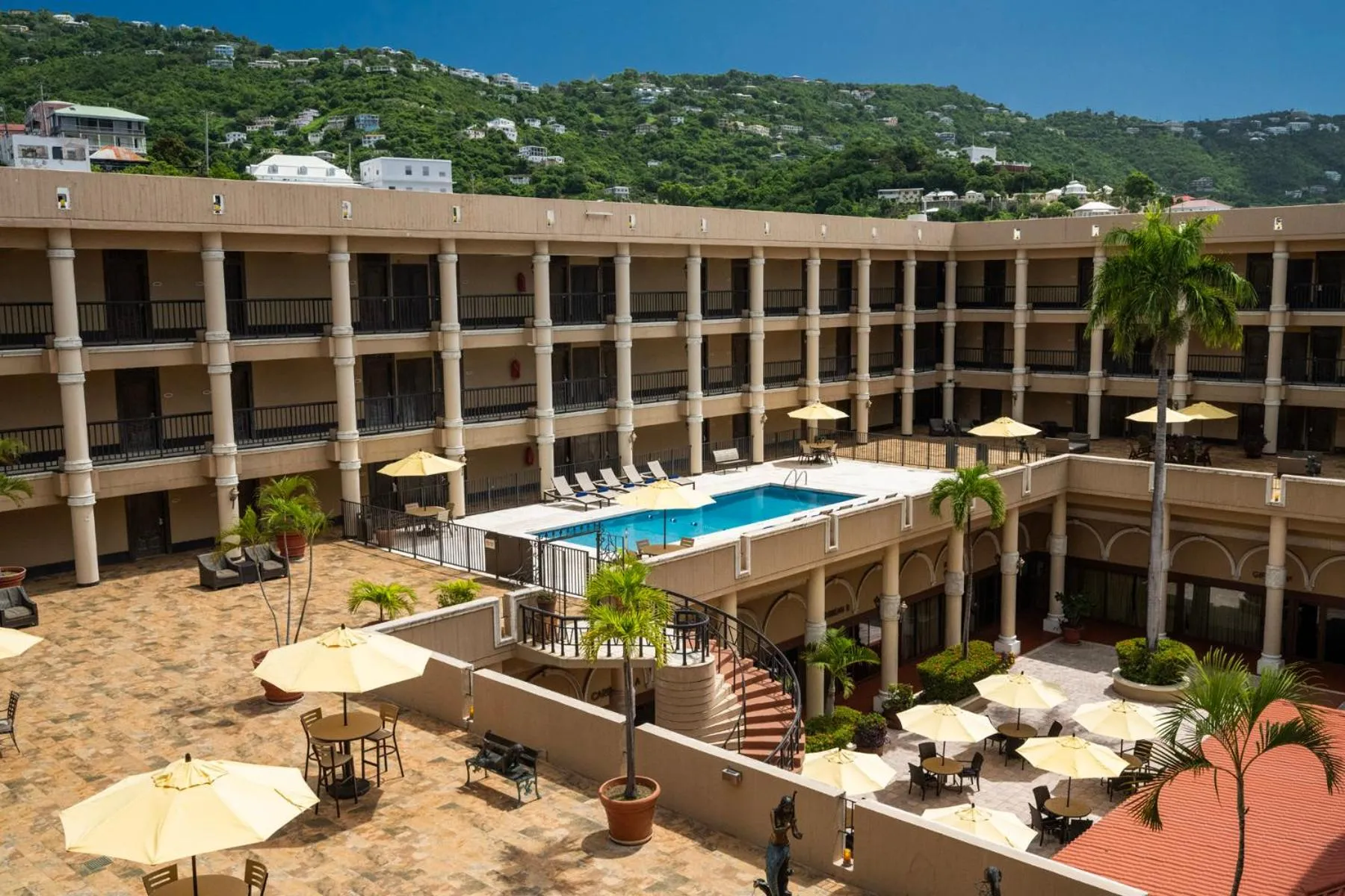 Inner courtyard view in Windward Passage Hotel