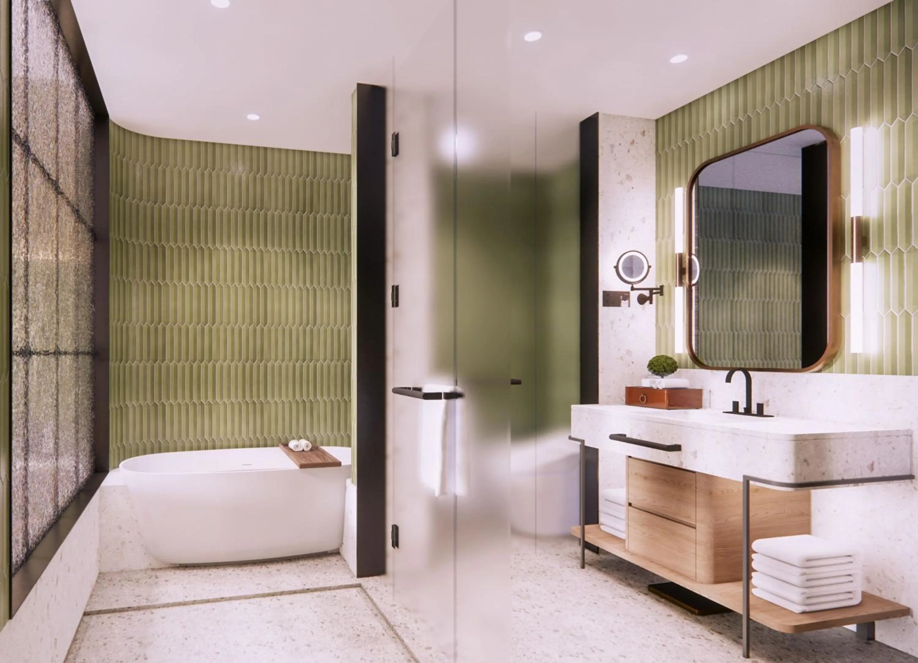 Bathroom, Bed in Meliá Shanghai Parkside