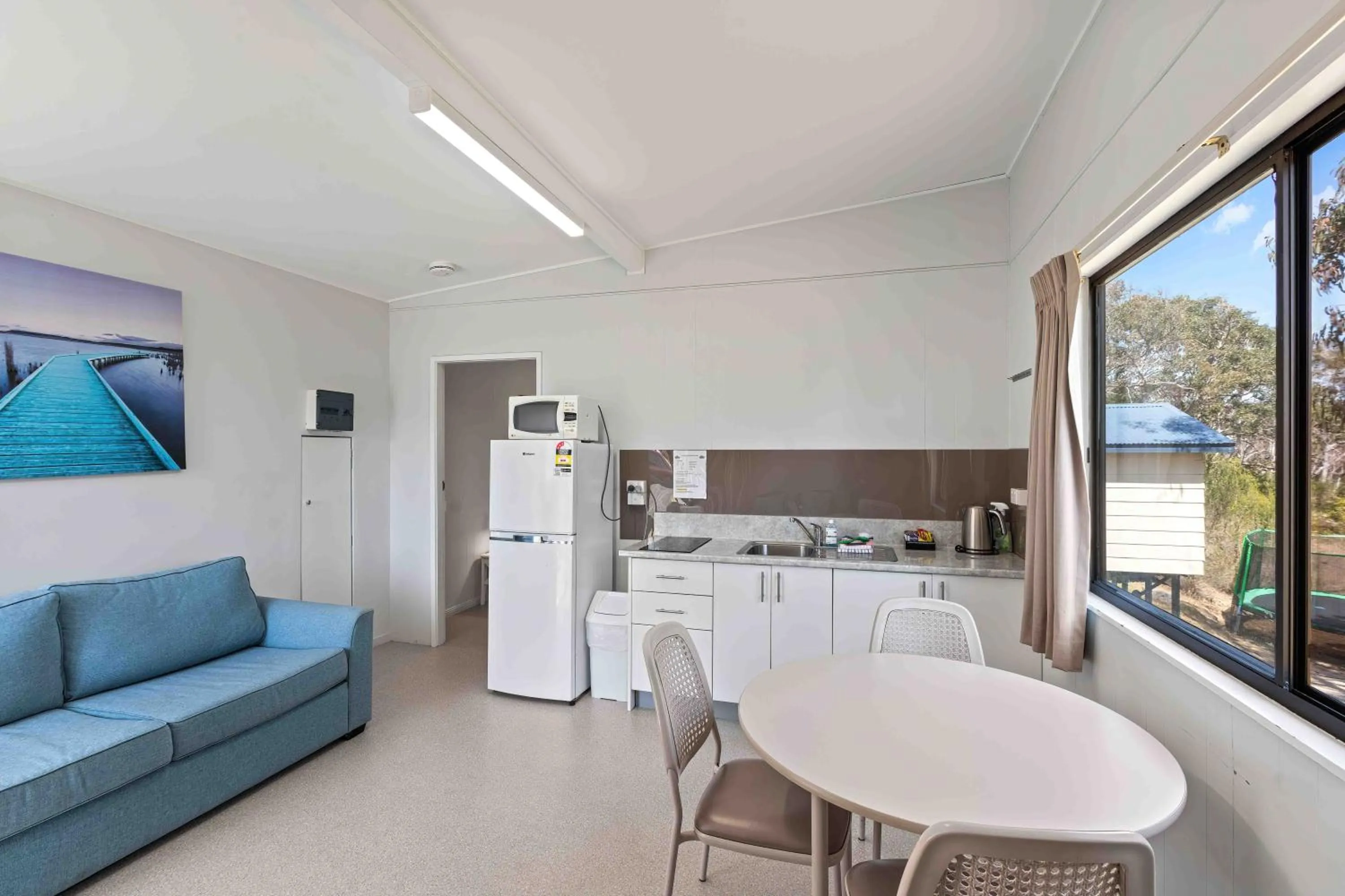 Living room in Beach Cabins Merimbula