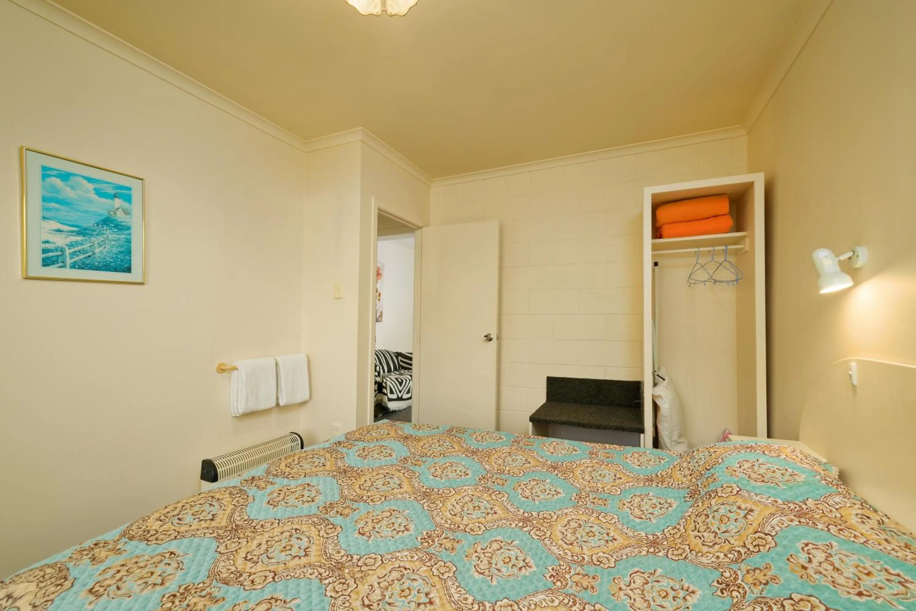 Bed in Blue Seas Motel