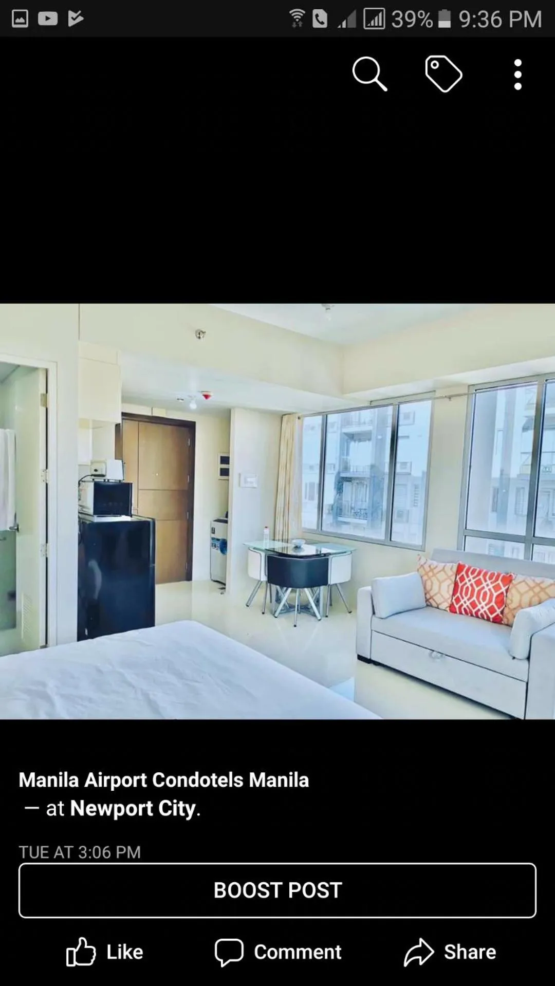 Bed in Condo Apartment near Manila Airport NAIA T3