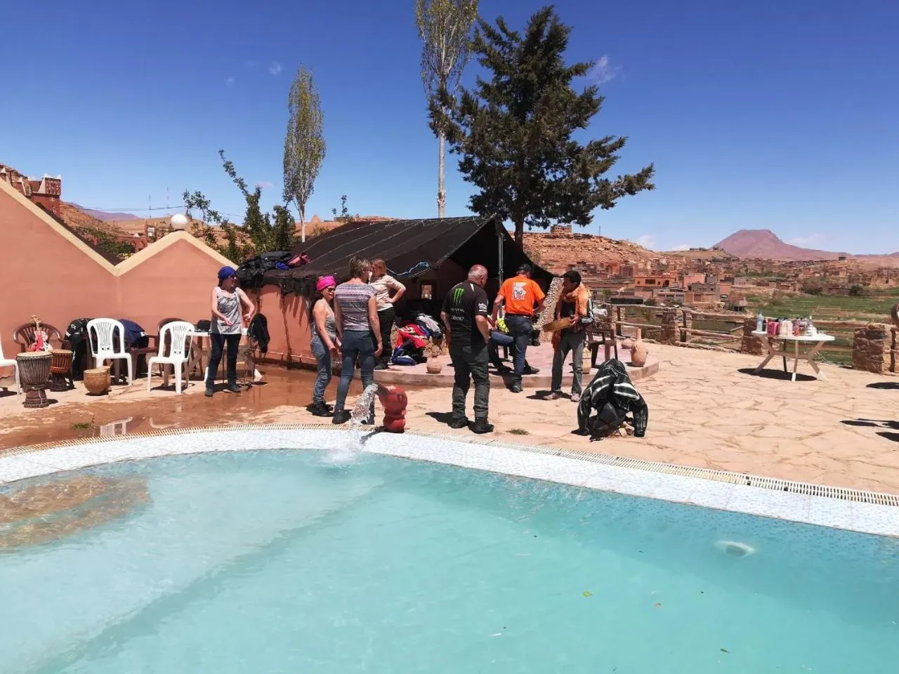 Swimming pool in Auberge Camping BOUGAFER Tamtetoucht