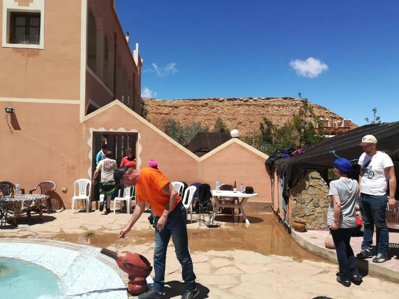 Pool view in Auberge Camping BOUGAFER Tamtetoucht