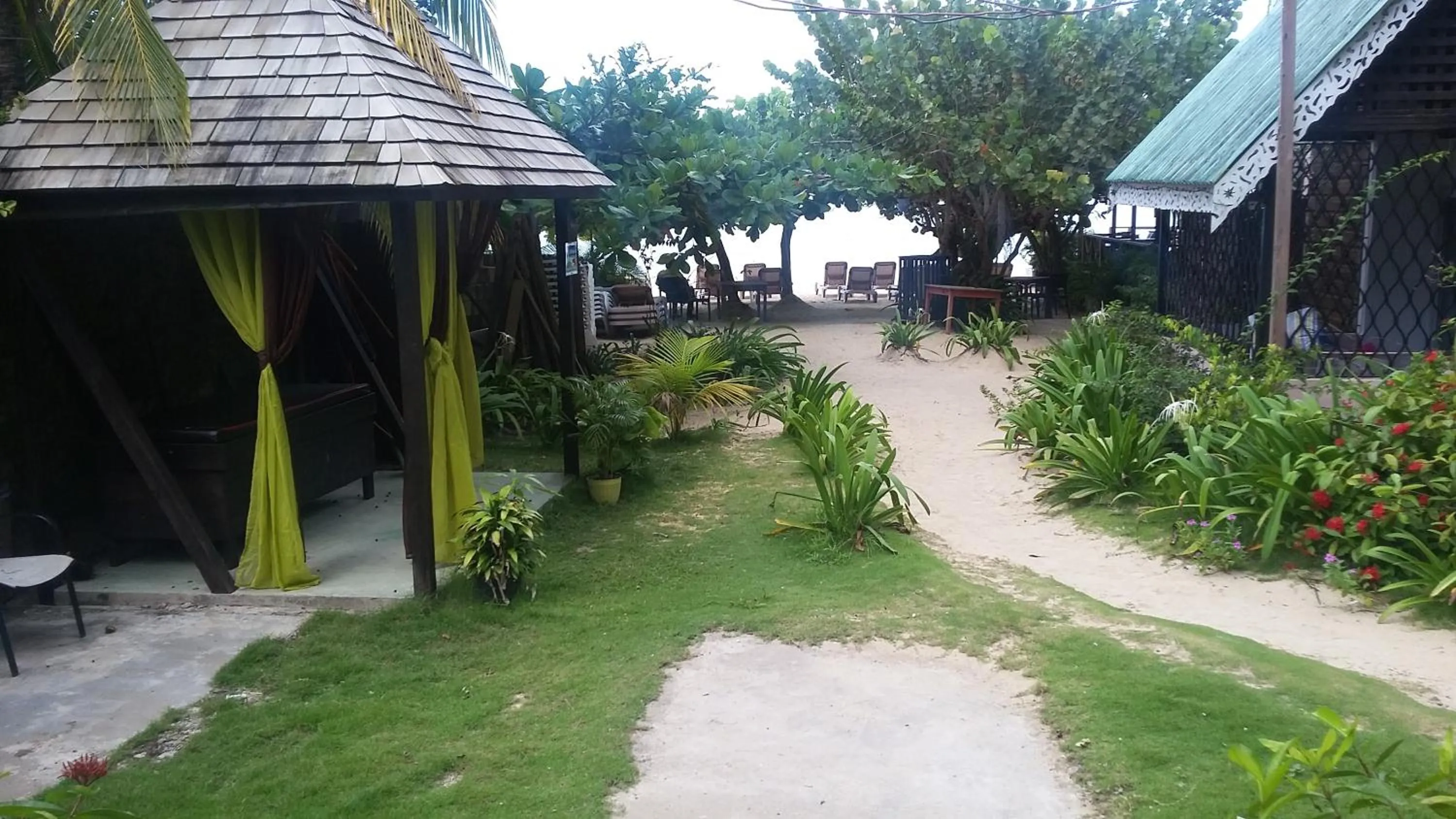 Garden view in Firefly Beach Cottages