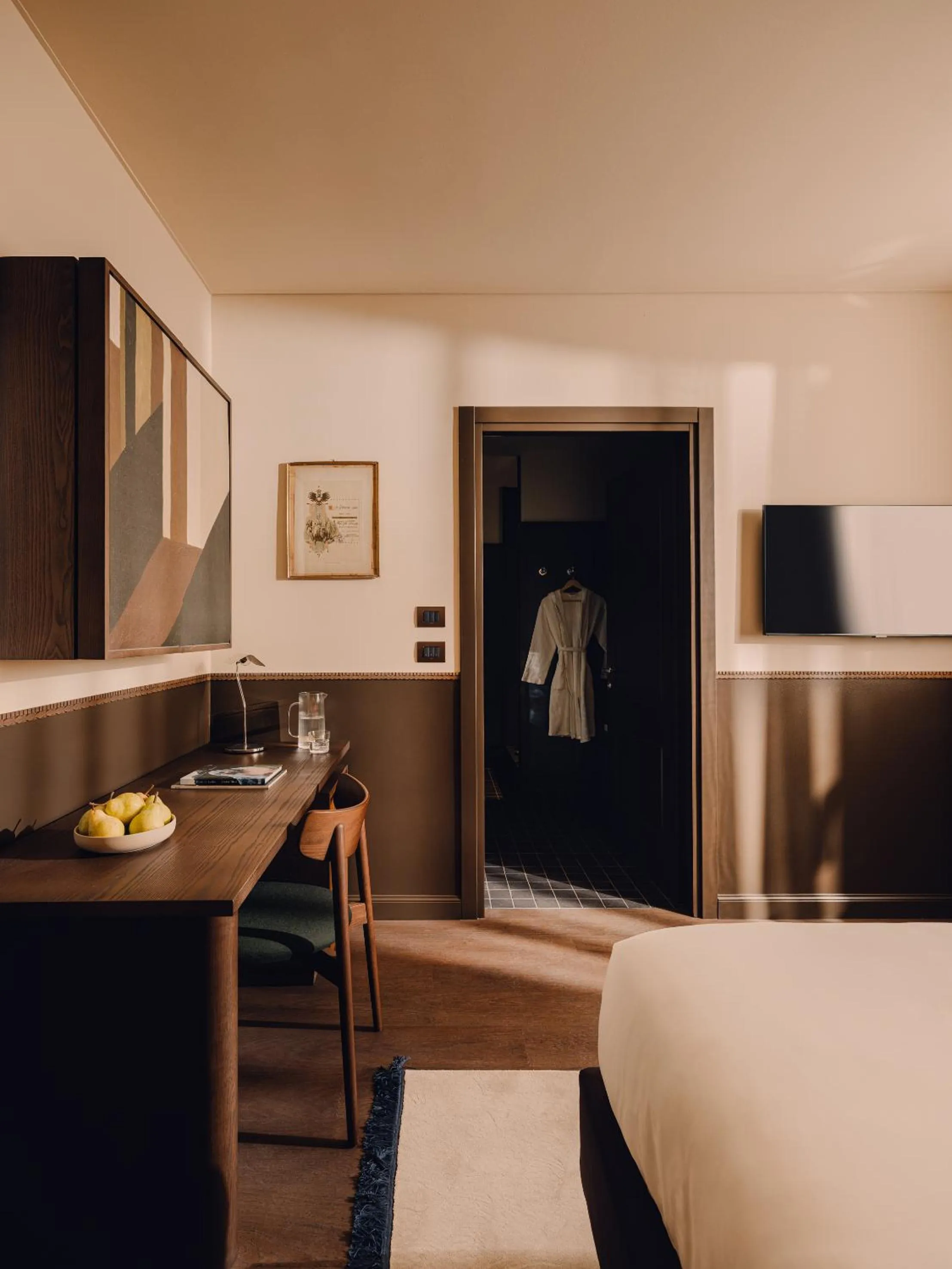 Seating area, Bed in Aethos Milan