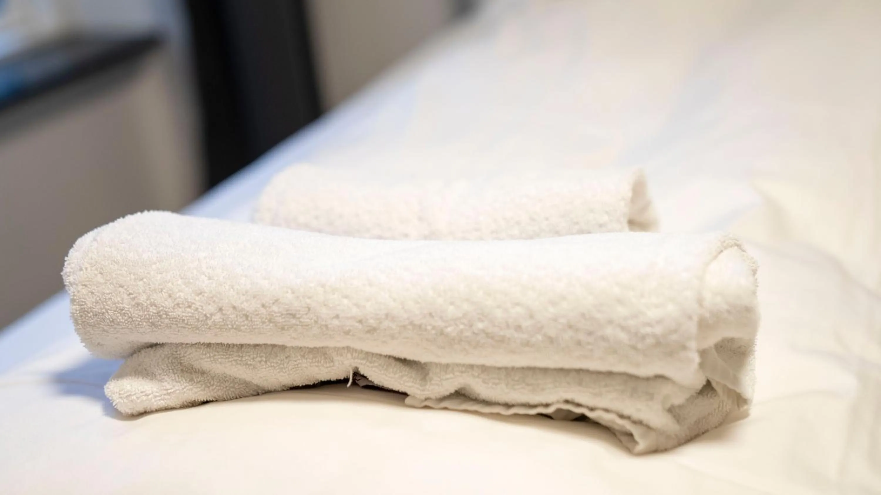 towels, Bed in A Hotels City