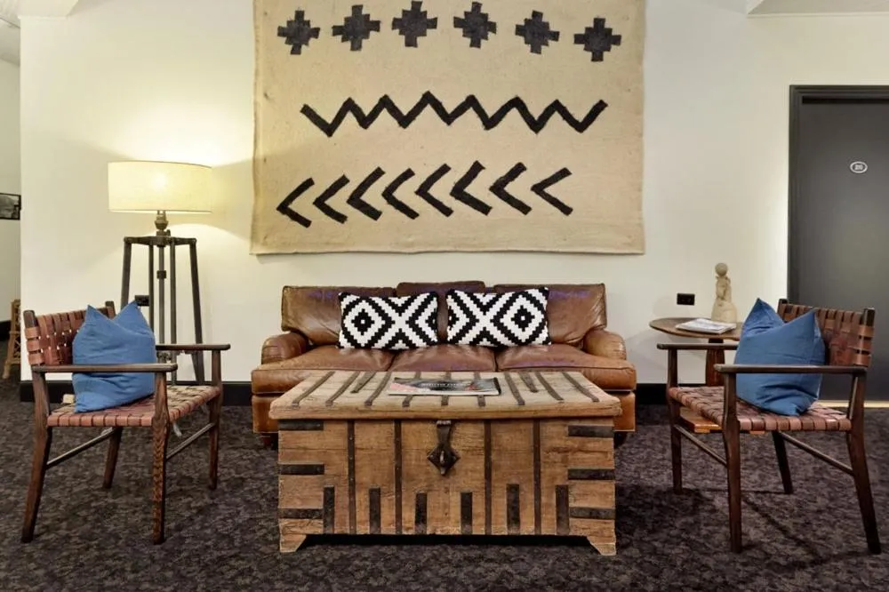 Seating area in Independence Square 304, Stylish Hotel Room with Downtown Views & Great Location