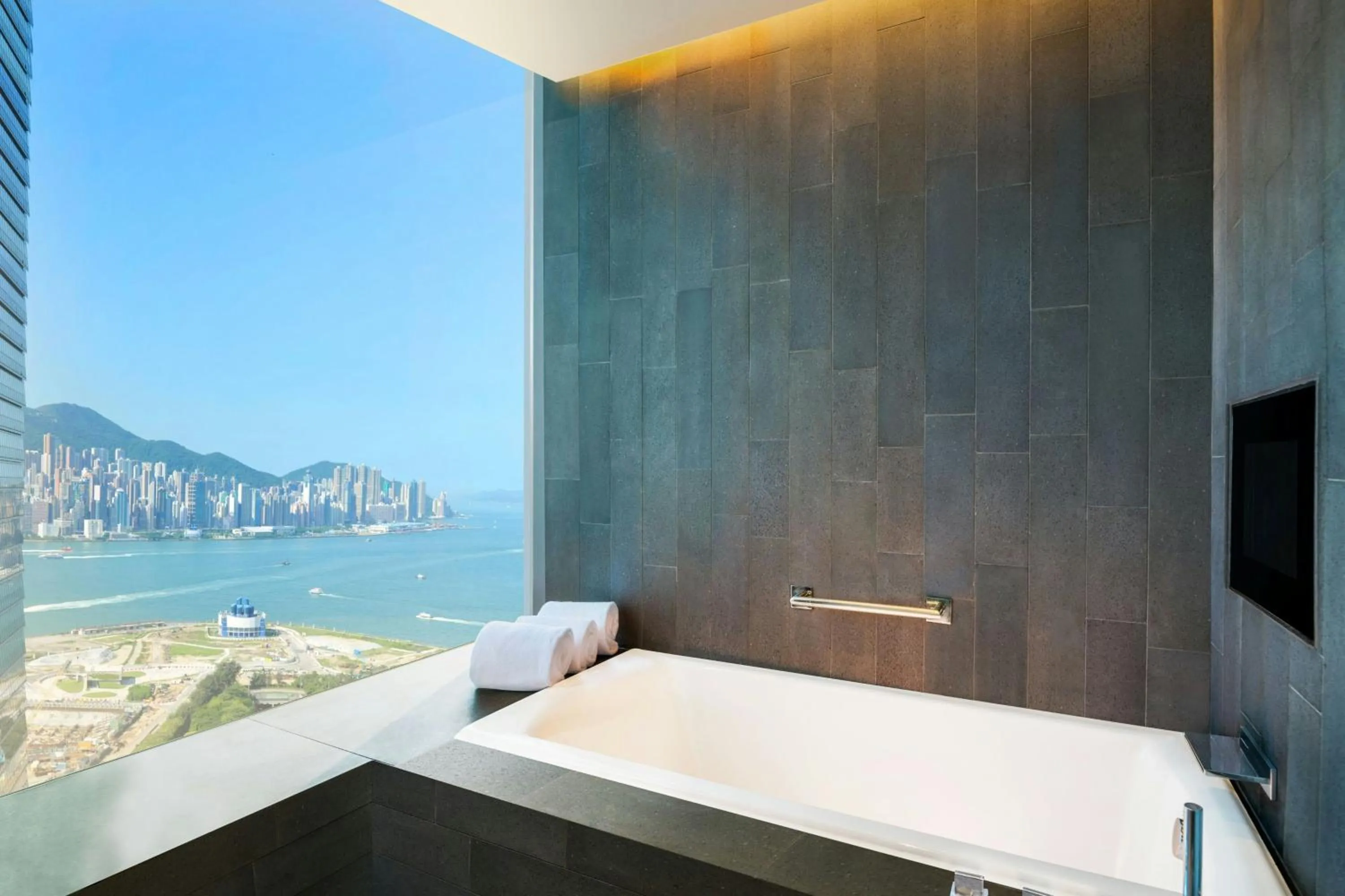 Bathroom, Bed in W Hong Kong