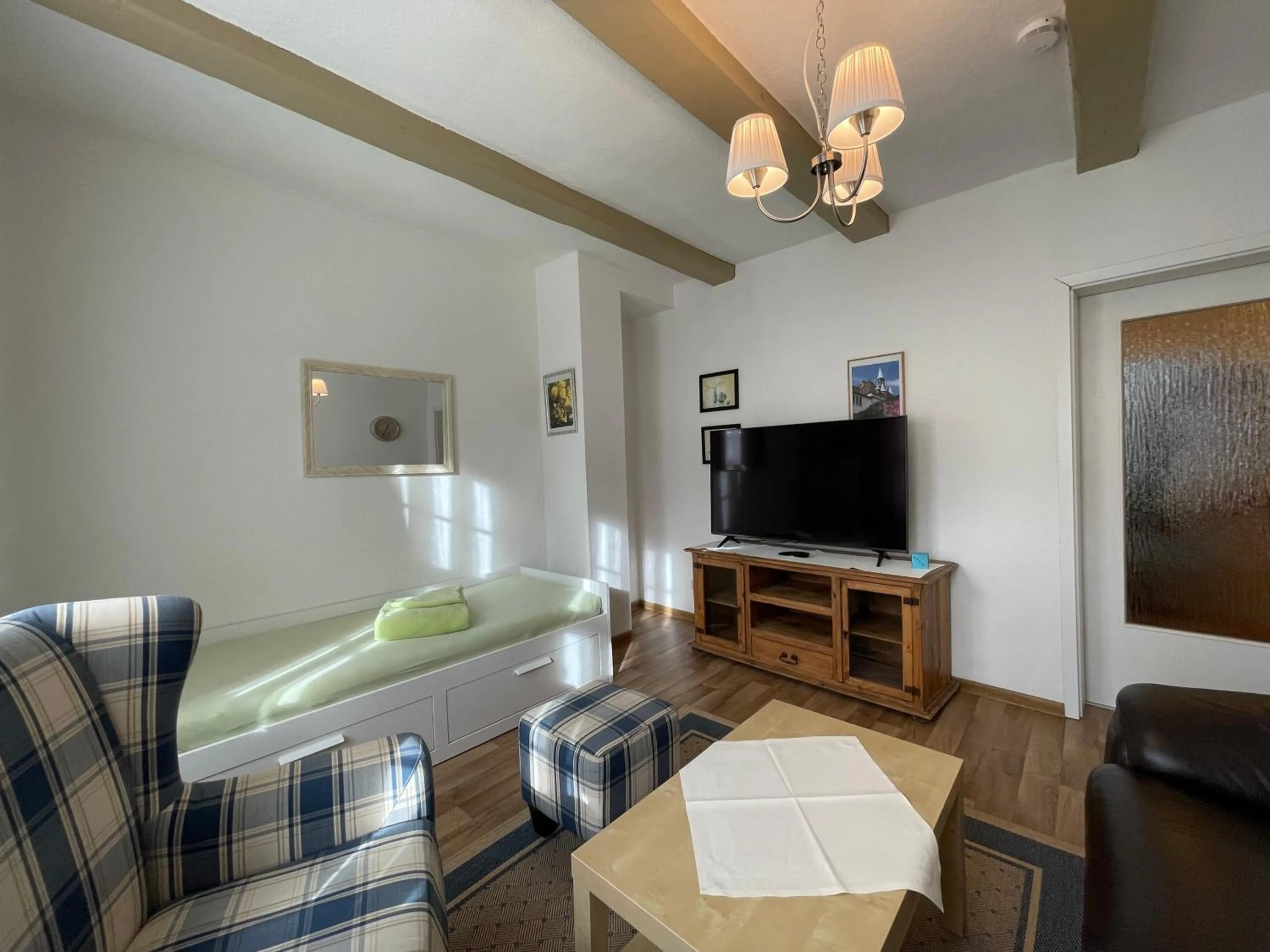 Living room, Bed in Urlaub im Fachwerk - Klink