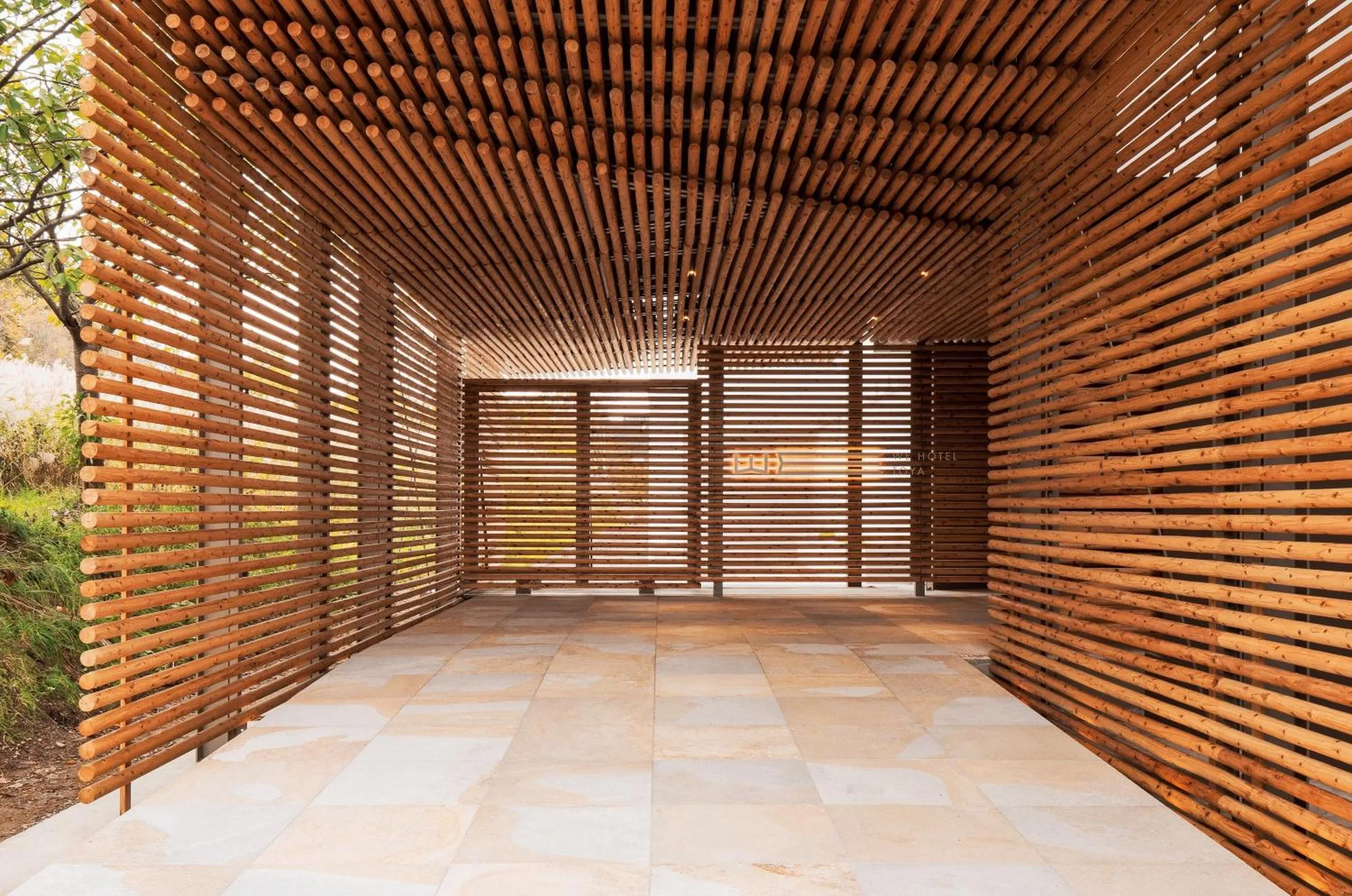 Facade/entrance in WE Hotel Toya