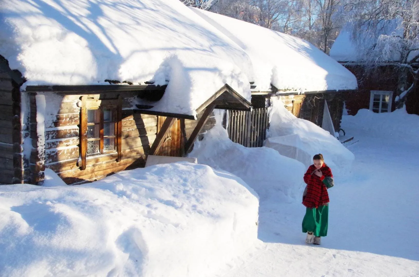 Facade/entrance in LAURI Historical Log House Manor