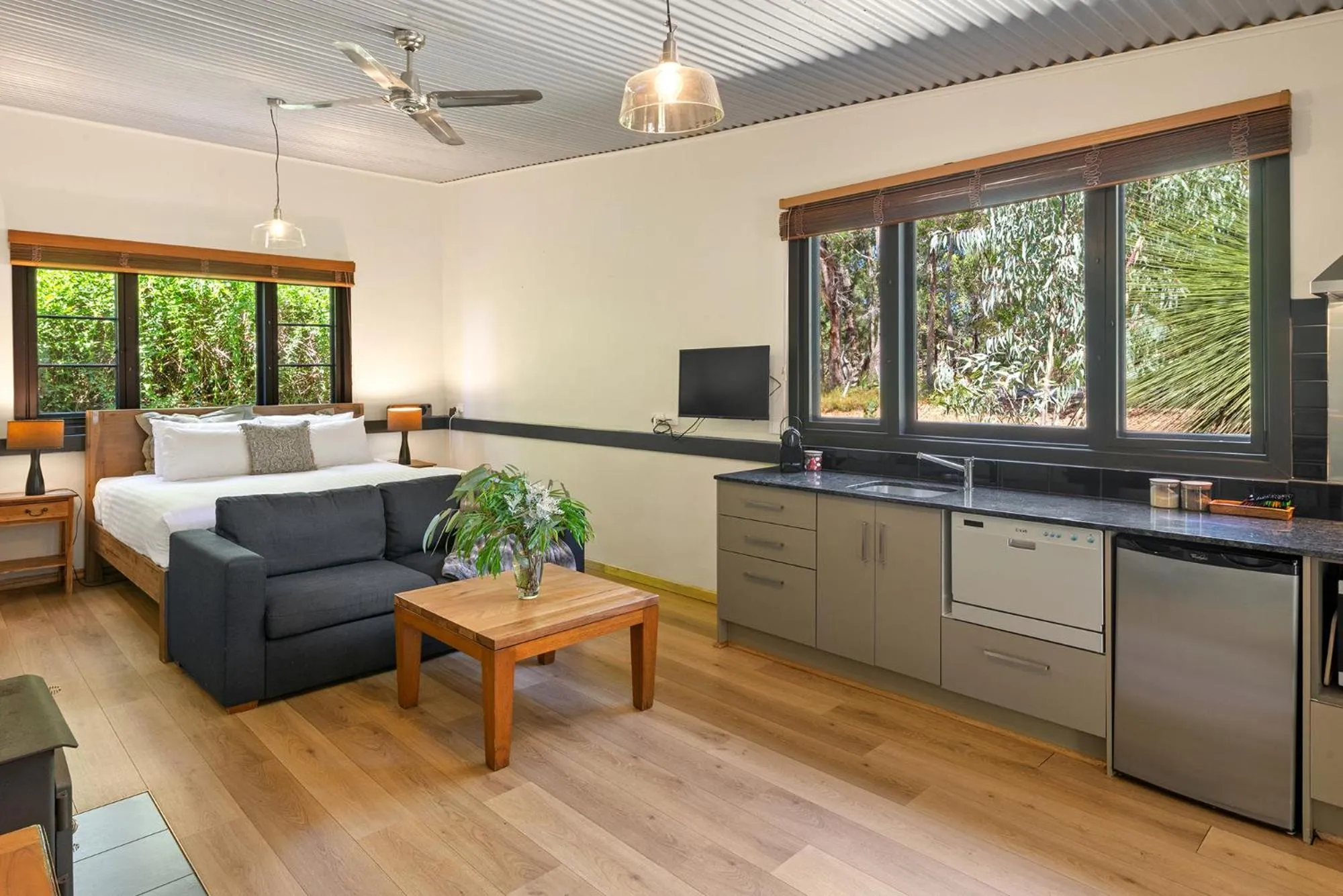 Bed in Hidden Valley Forest Retreat