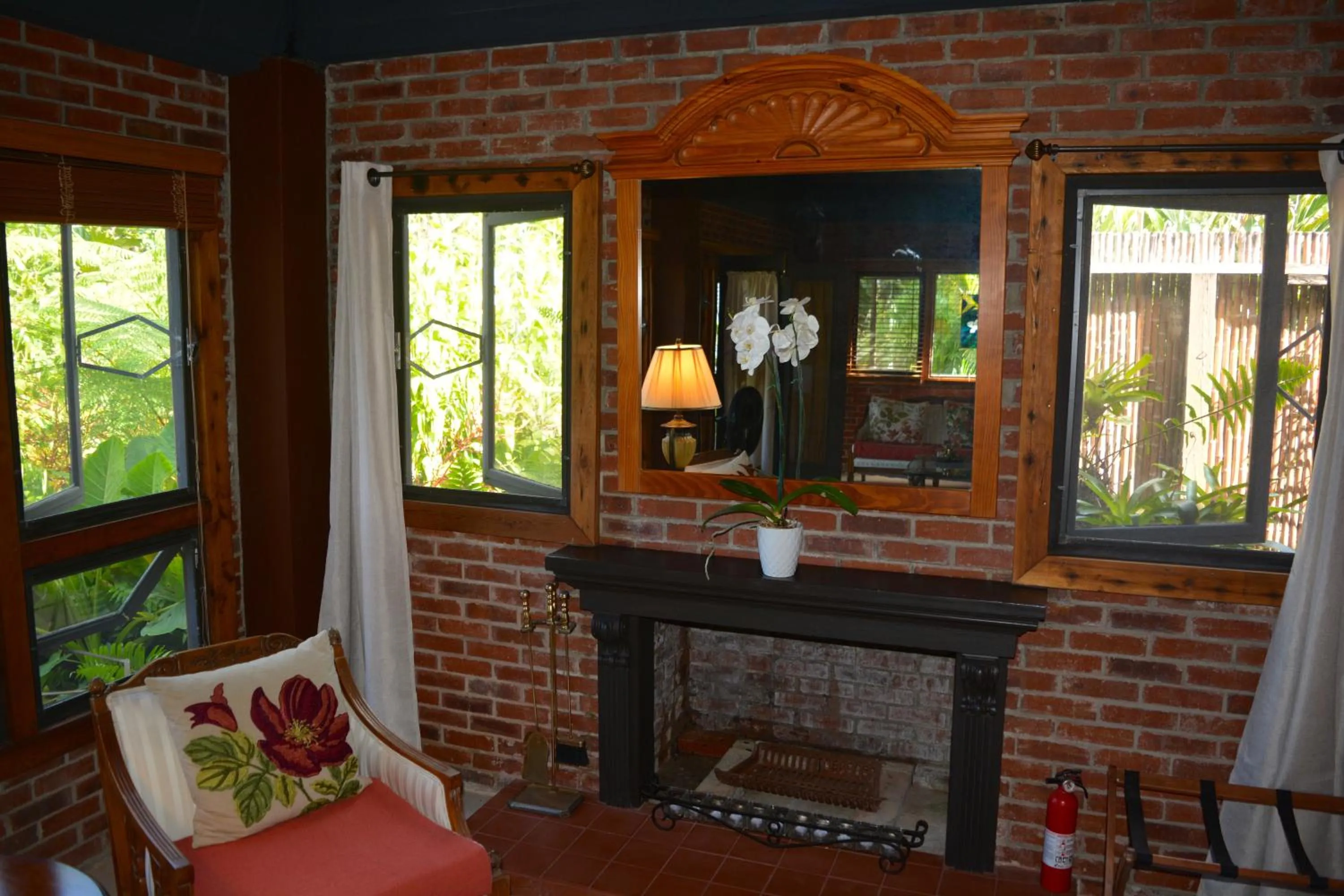 fireplace in El Yunque Rainforest Inn