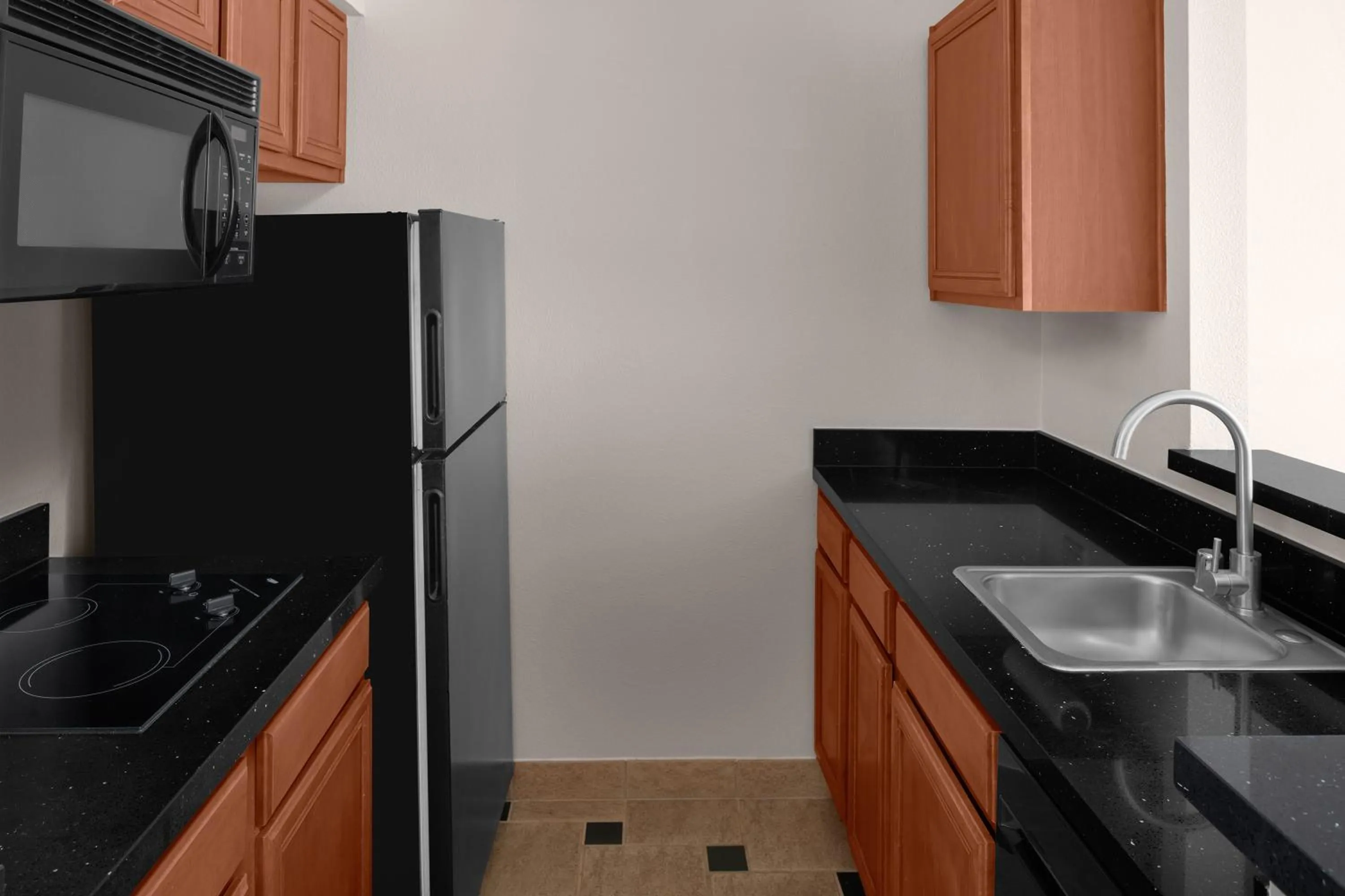 kitchen in Larkspur Landing Extended Stay Suites Folsom