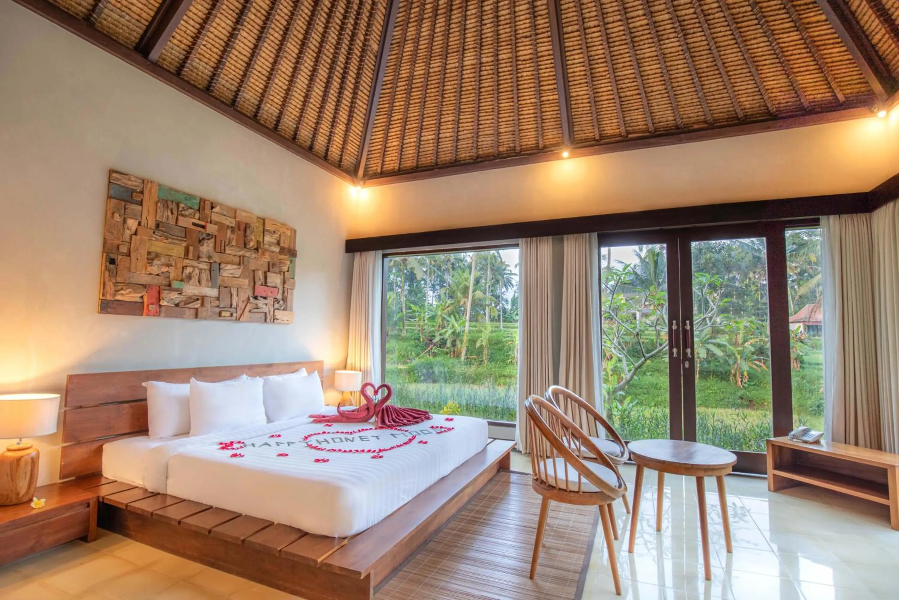 Bed in Suara Air Luxury Villa Ubud