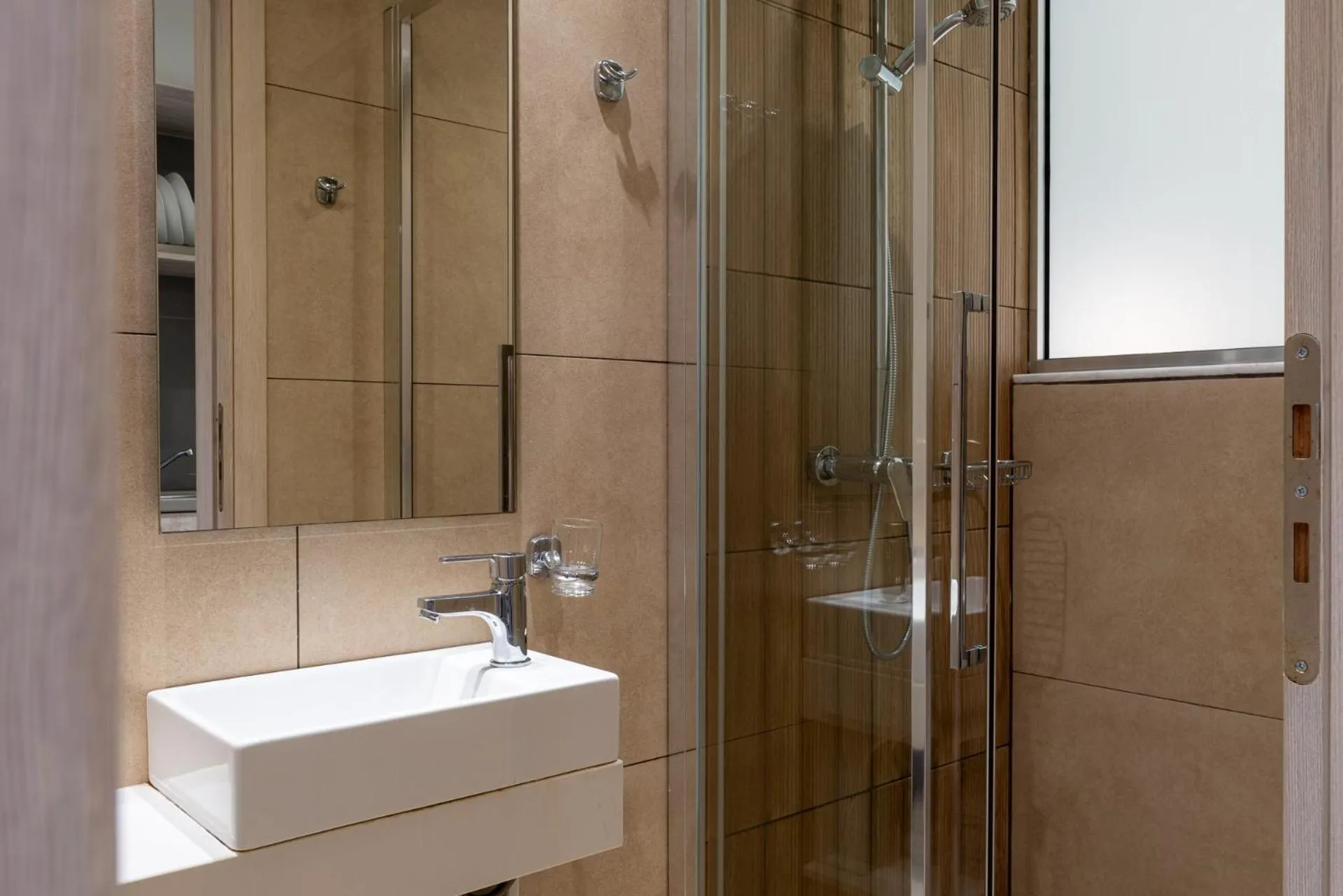 Shower in Elpis Studio Apartments