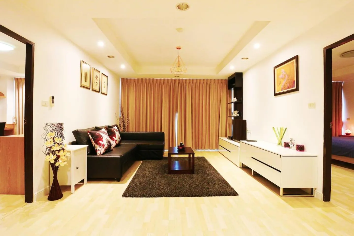 Living room, Bed in Serena Sathorn Suites