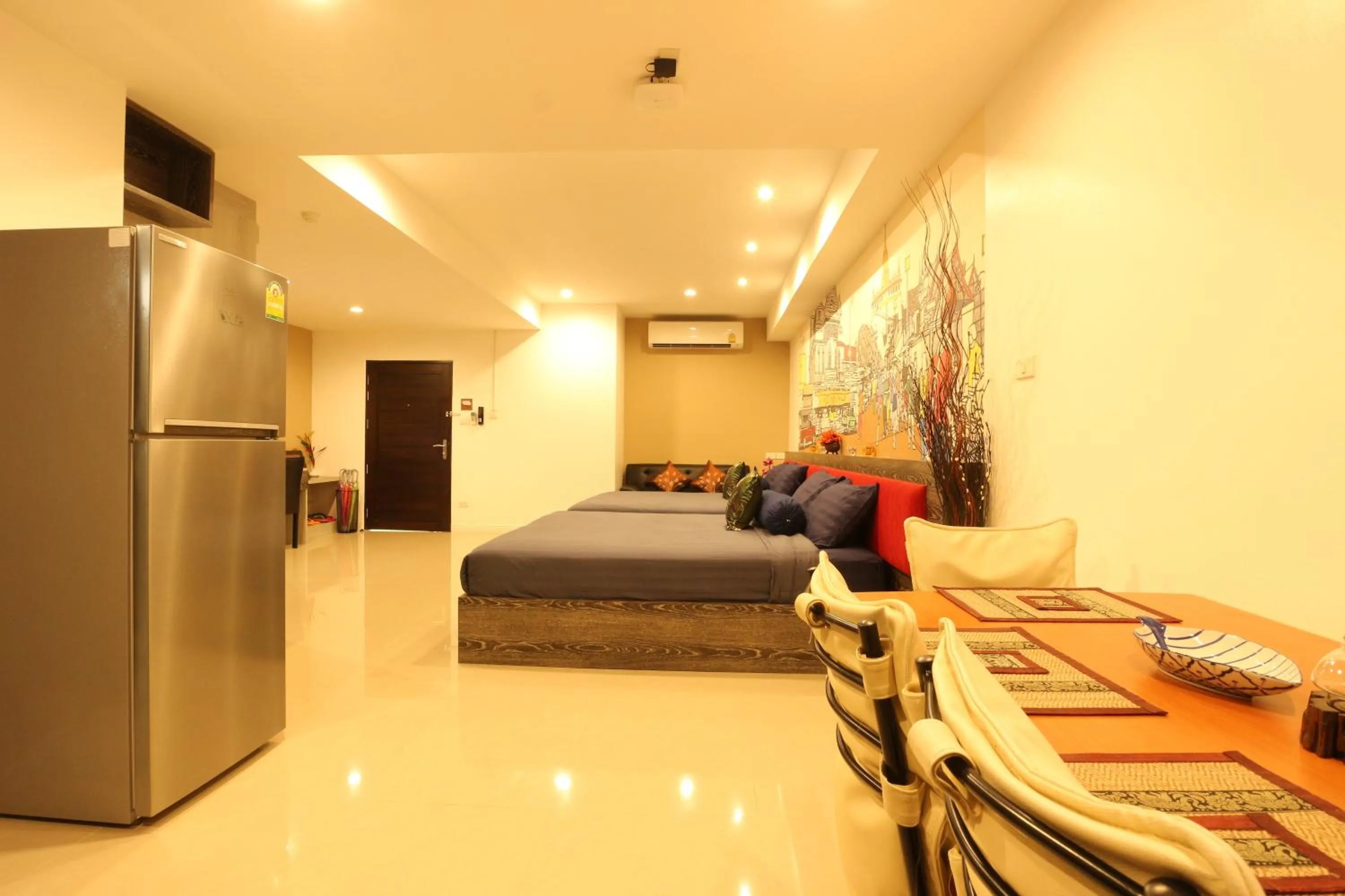 Bed in Serena Sathorn Suites