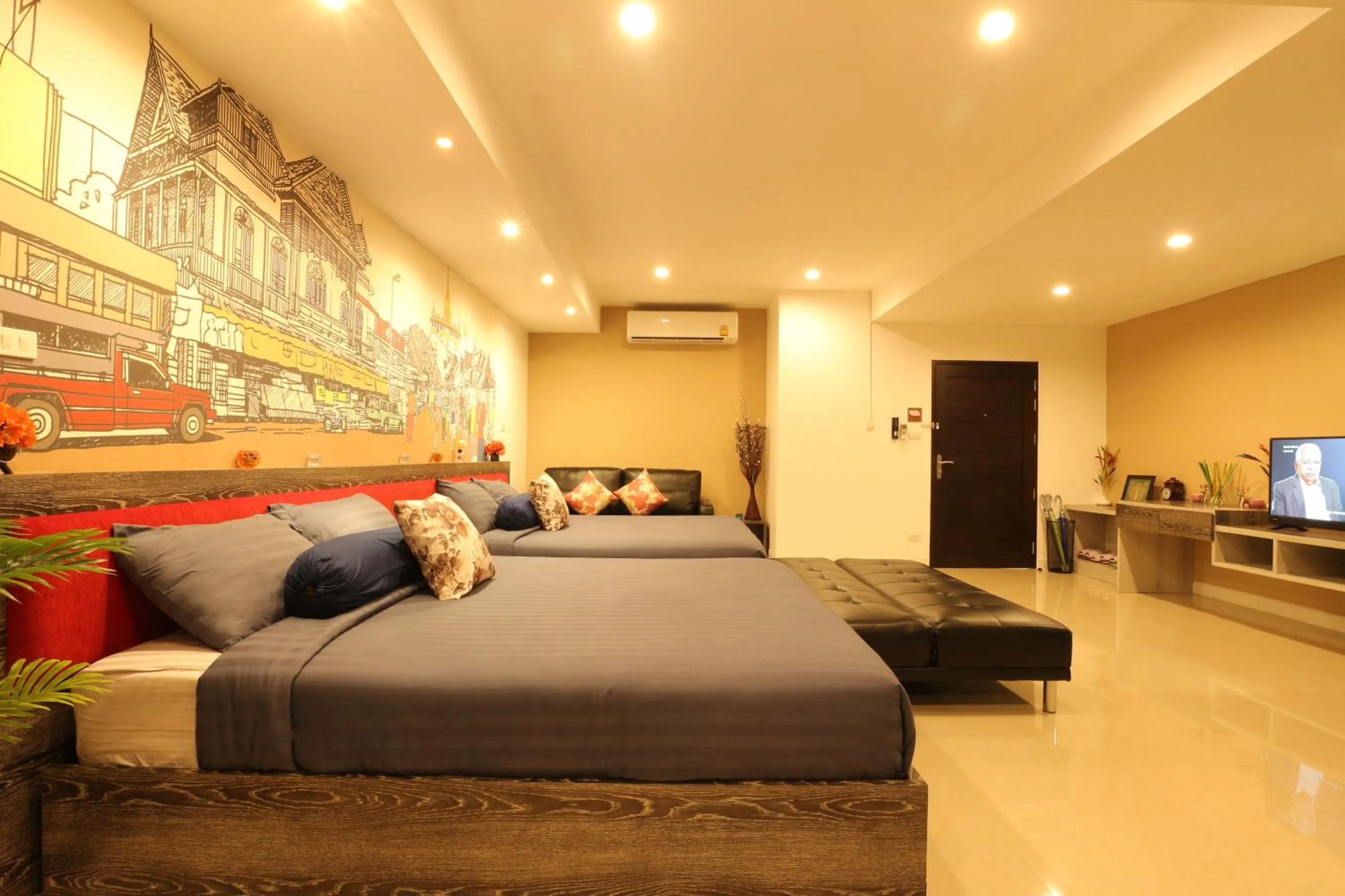 Bed in Serena Sathorn Suites