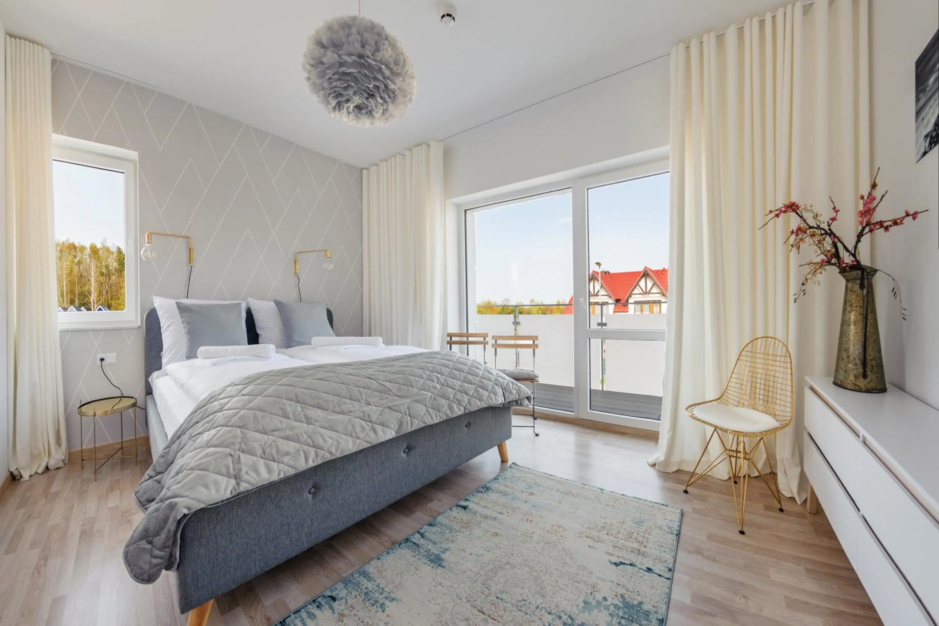Bedroom, Bed in Seaside Grzybowo, Sun & Snow