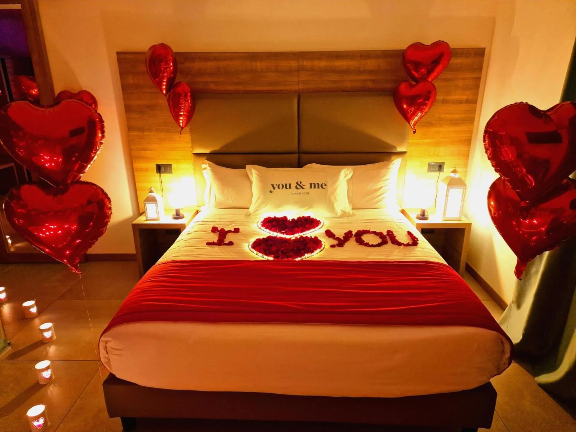 Bed in You & Me Beach Hotel