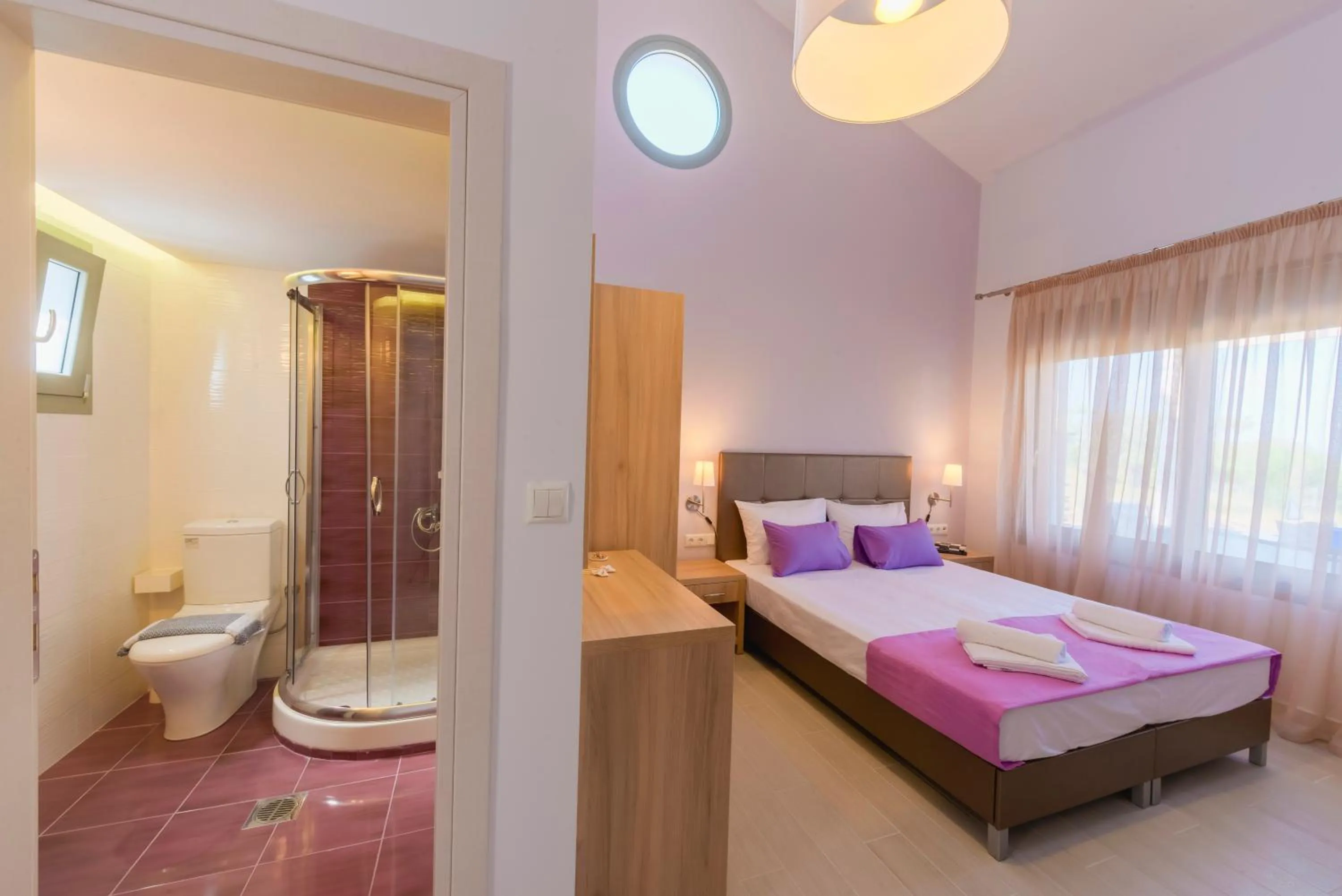 Bathroom, Bed in Terra di Olive Thassos