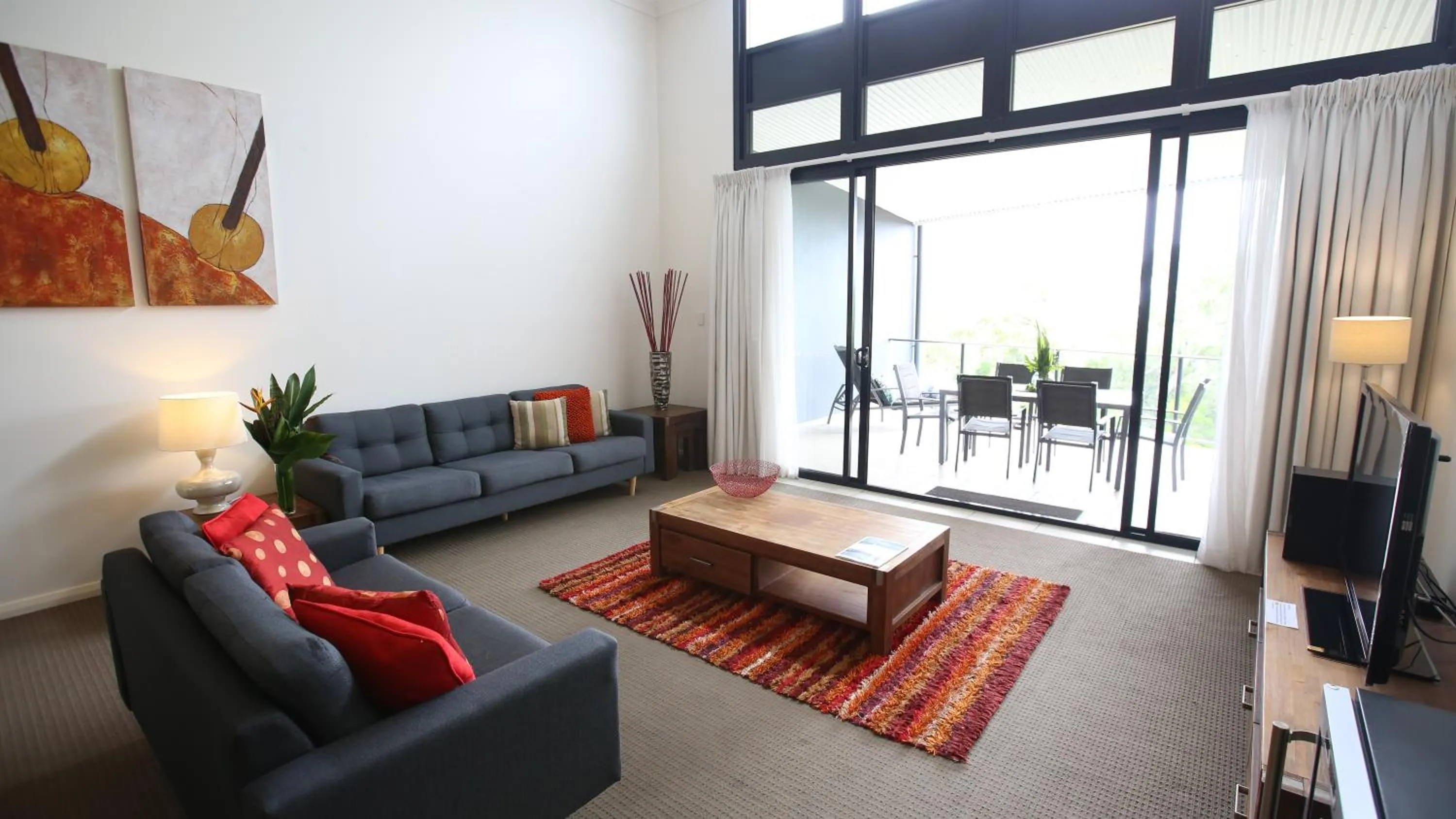 Living room in The Bay Apartments