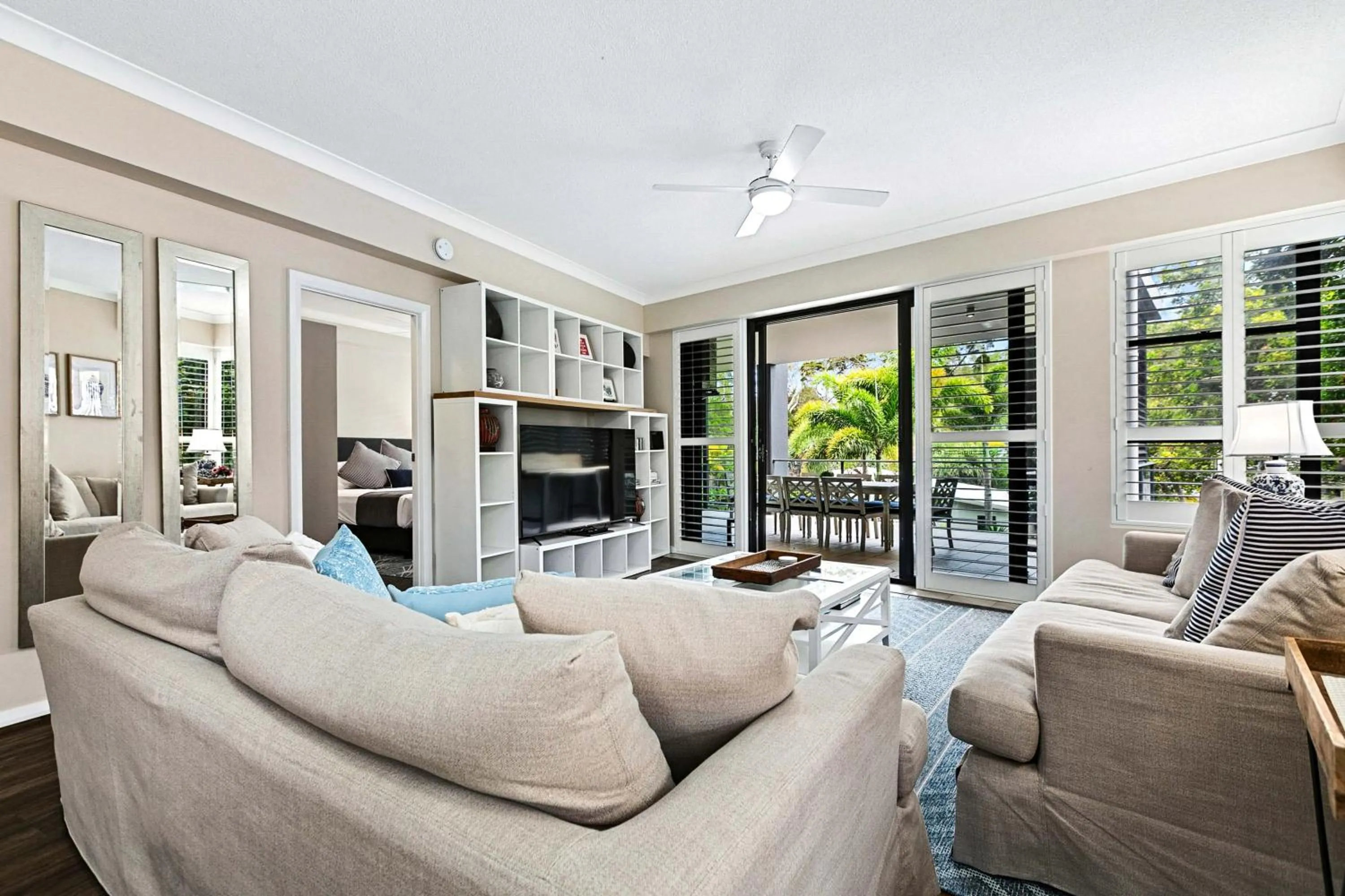 Living room in The Bay Apartments