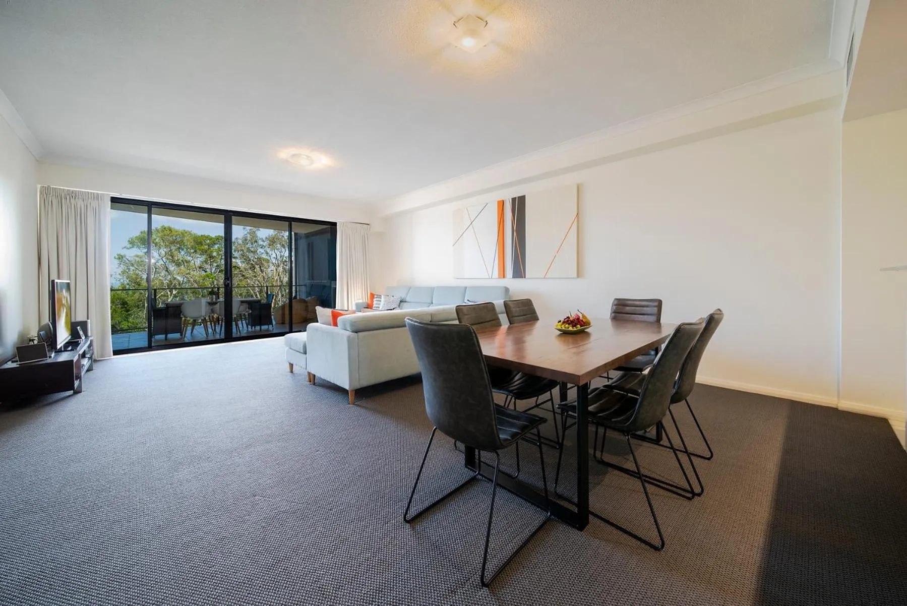 Dining area in The Bay Apartments