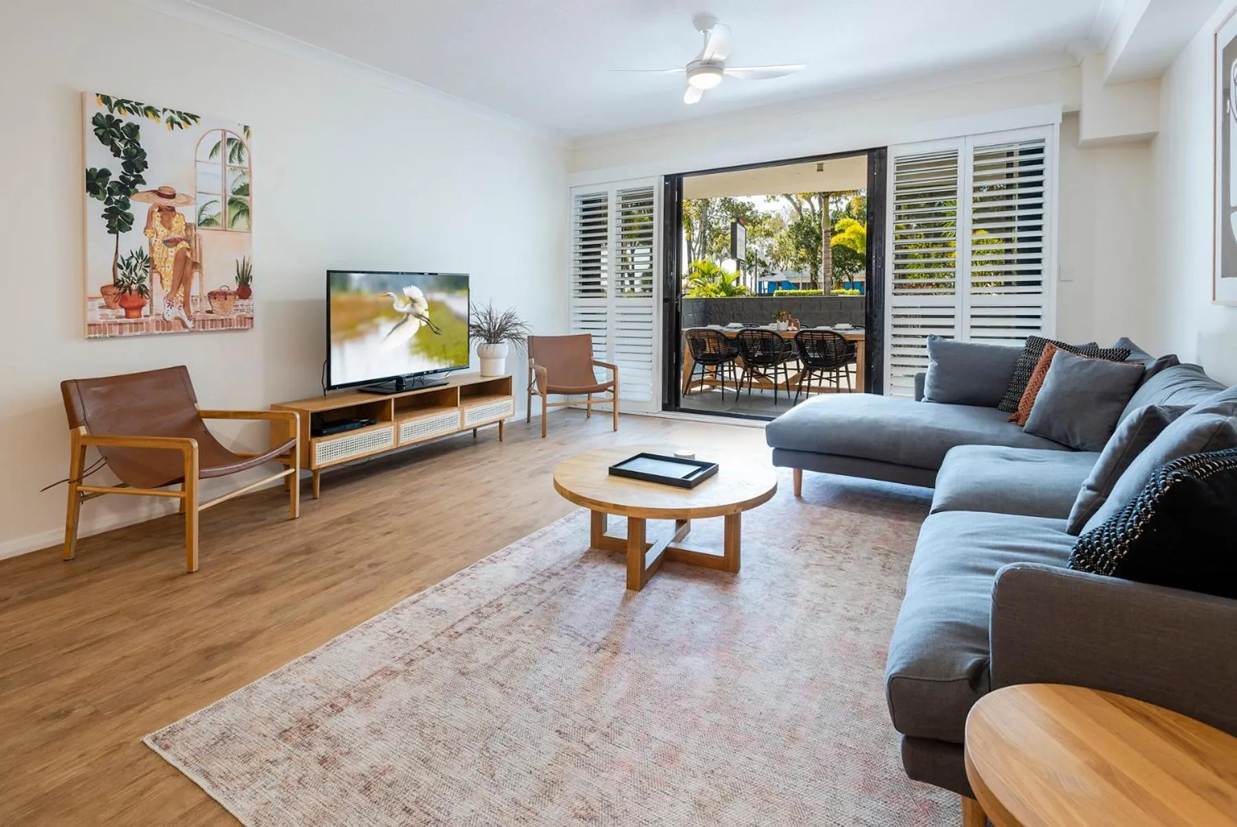 Living room in The Bay Apartments
