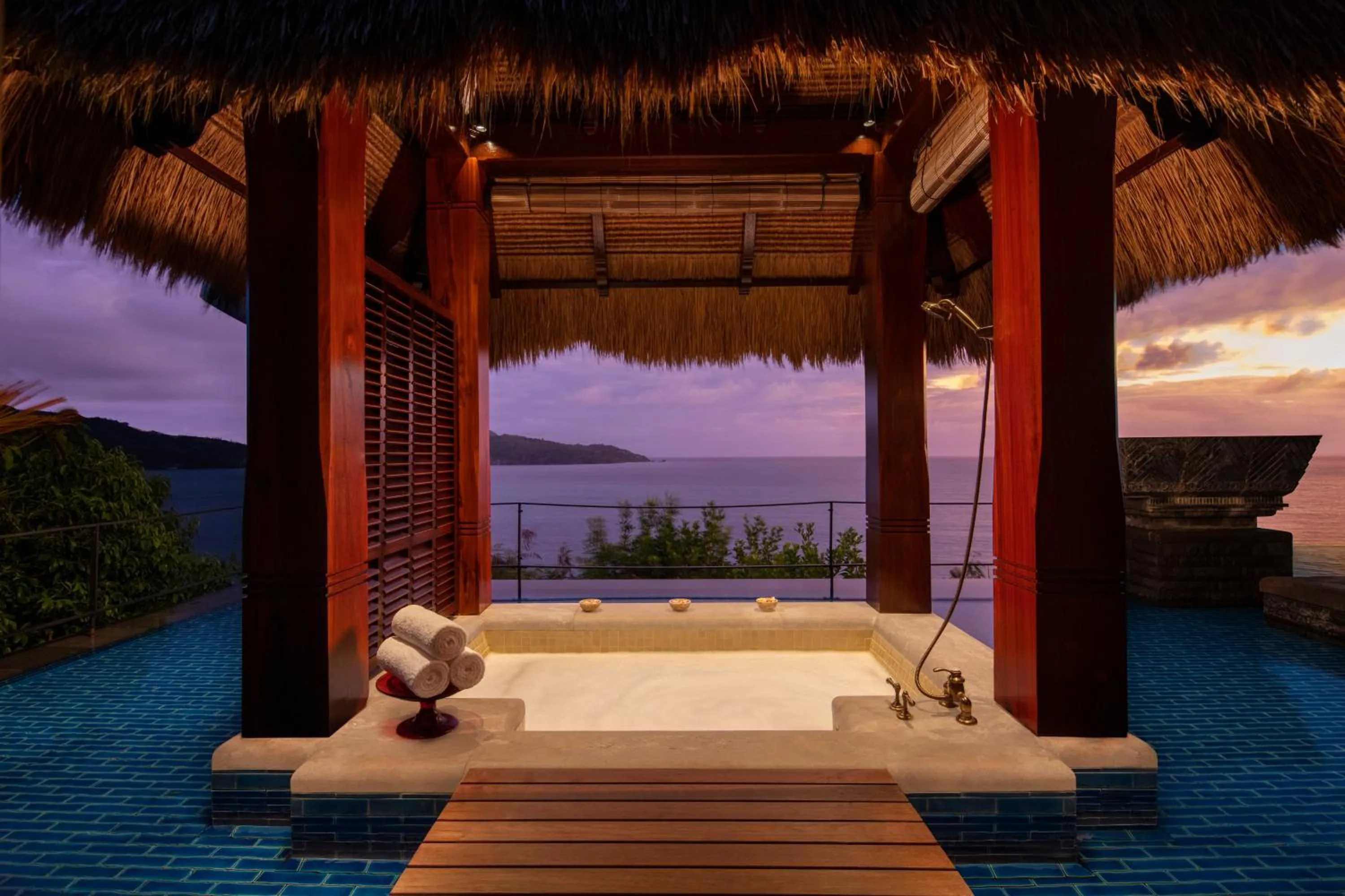 Open Air Bath in Anantara Maia Seychelles Villas