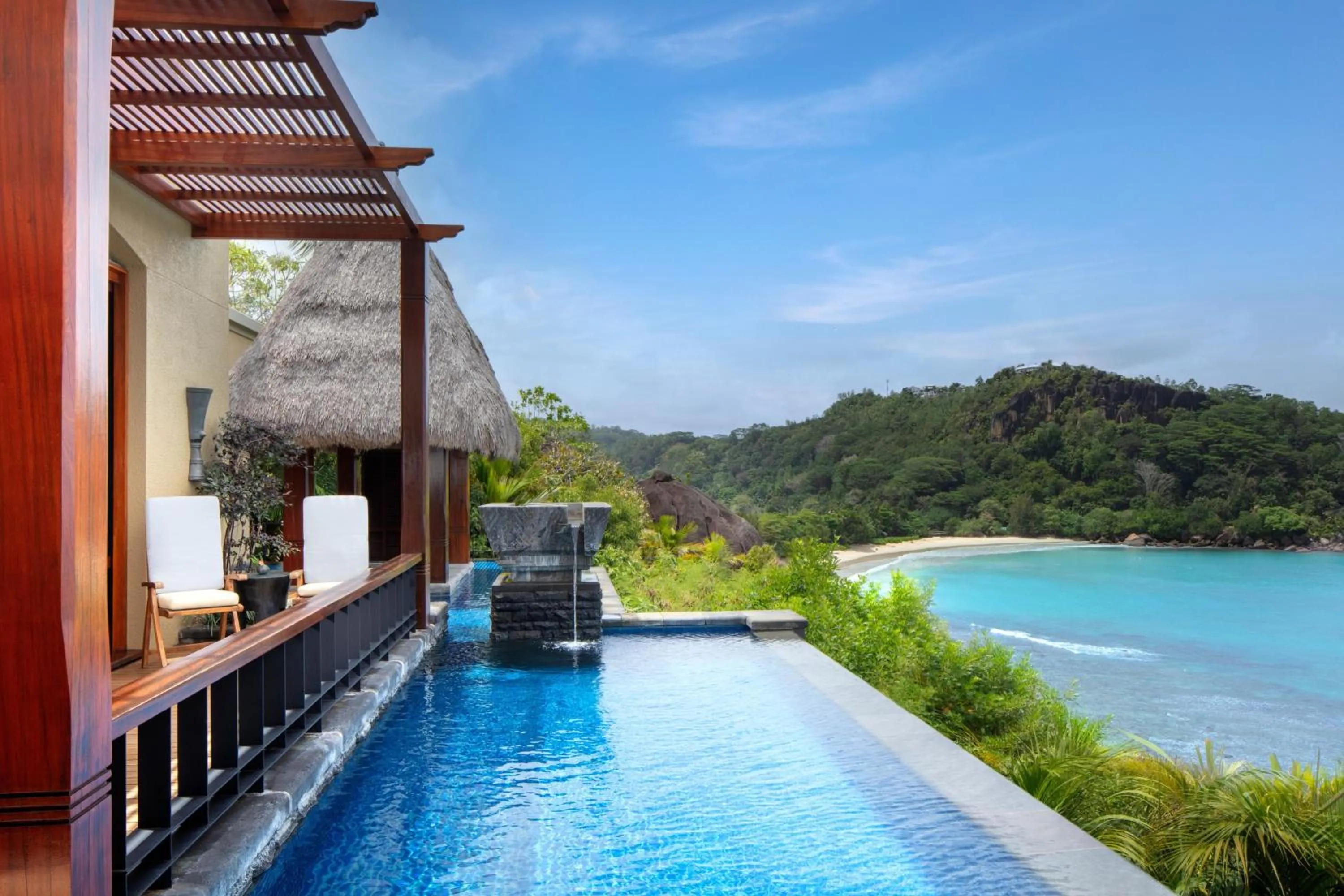 Pool view in Anantara Maia Seychelles Villas