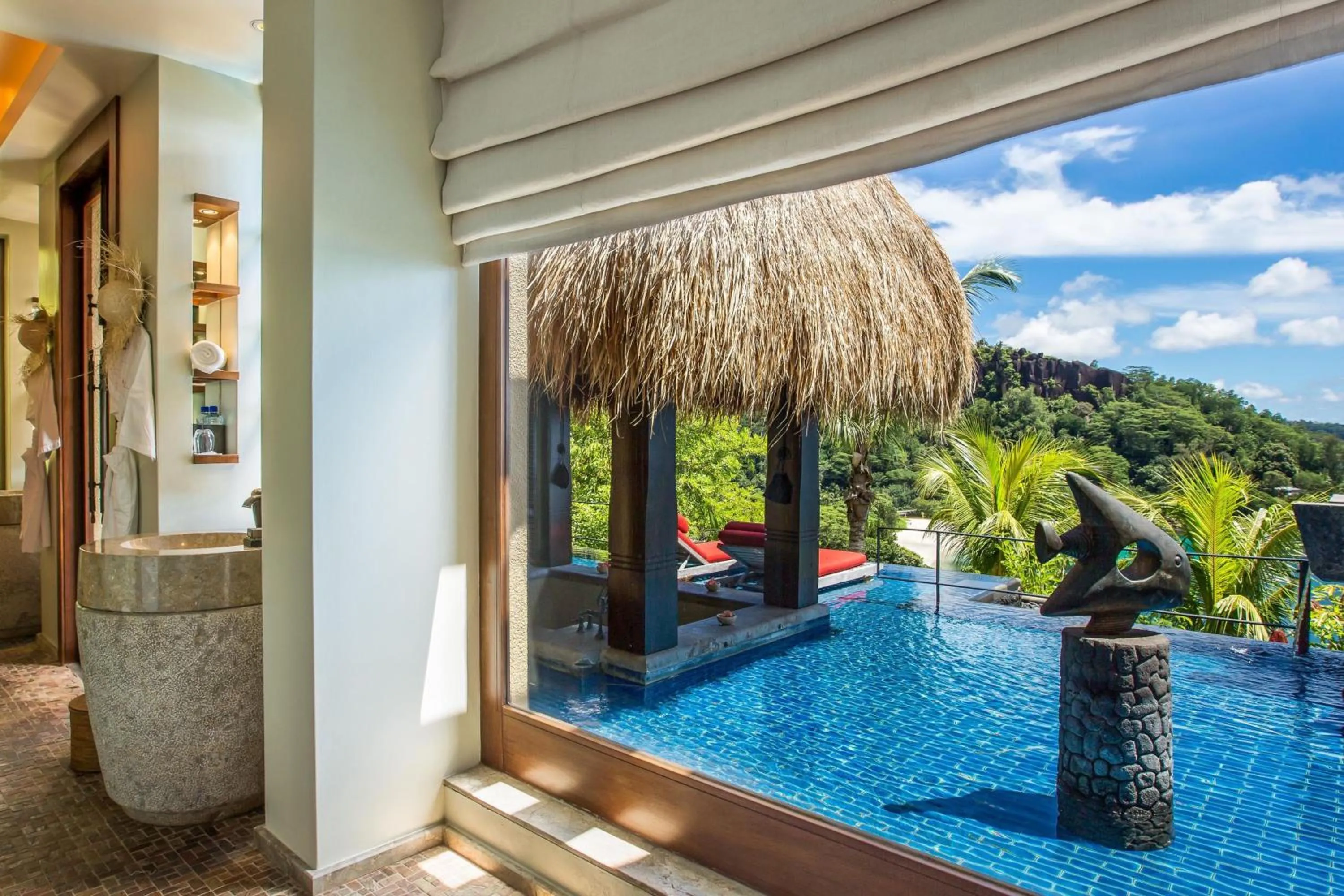 Pool view in Anantara Maia Seychelles Villas