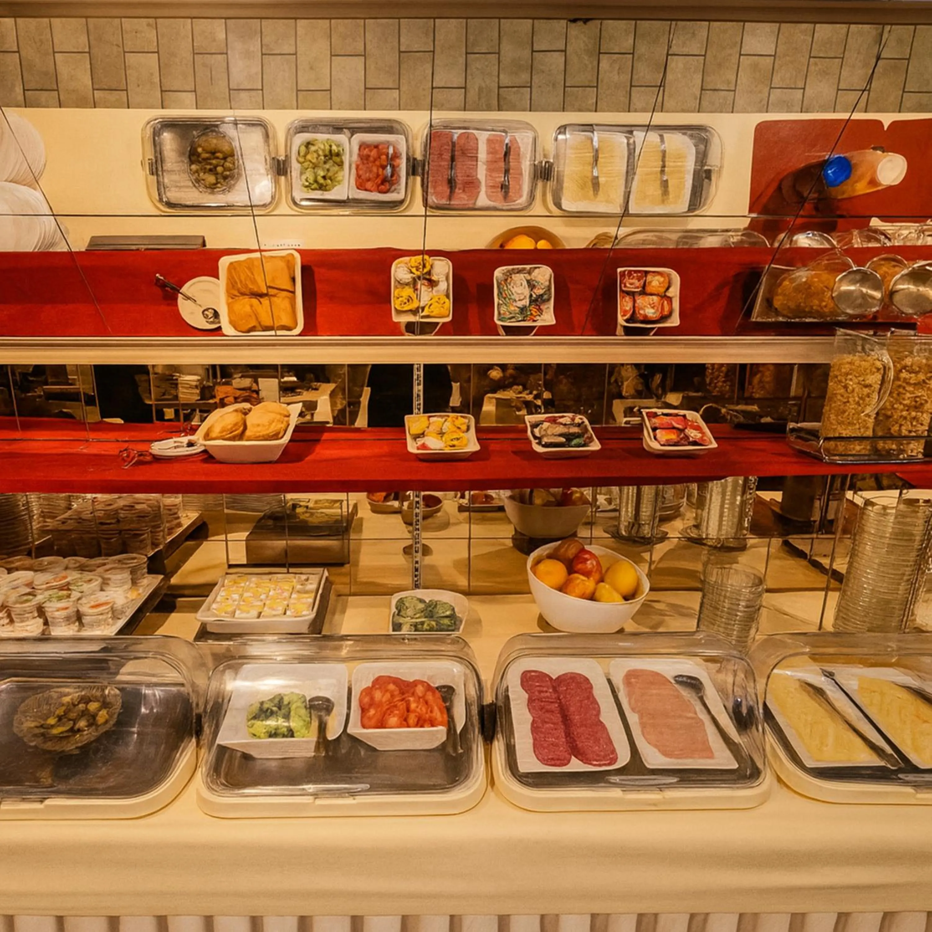 Buffet breakfast in Apartments Atomis Hotel Düsseldorf City