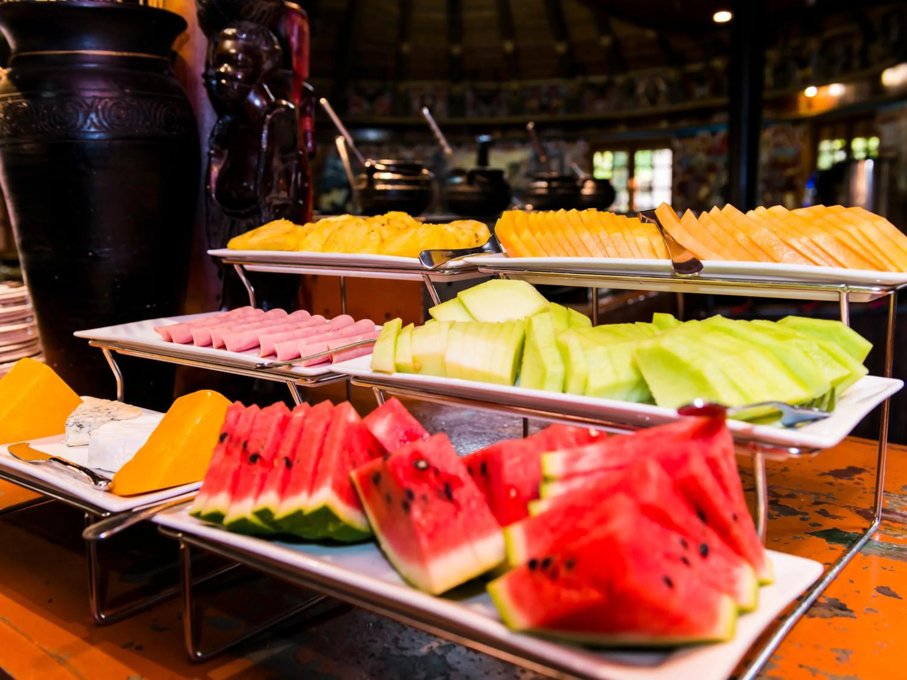 Breakfast in aha Lesedi African Lodge & Cultural Village