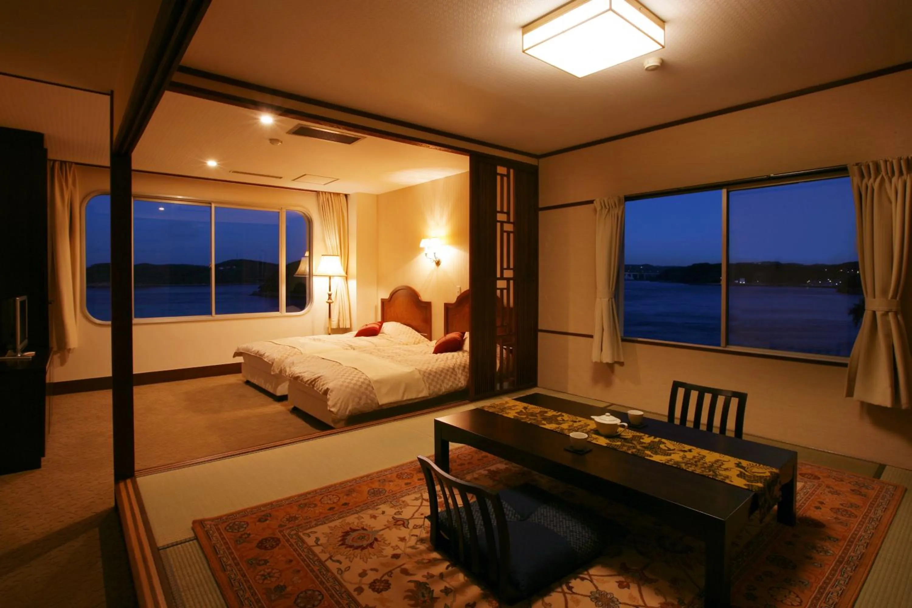 Bed in Hirado Kaijyo Hotel