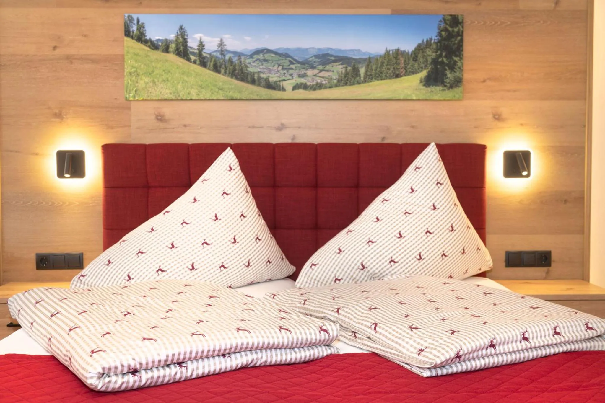 Bed in Hotel Schneeberger