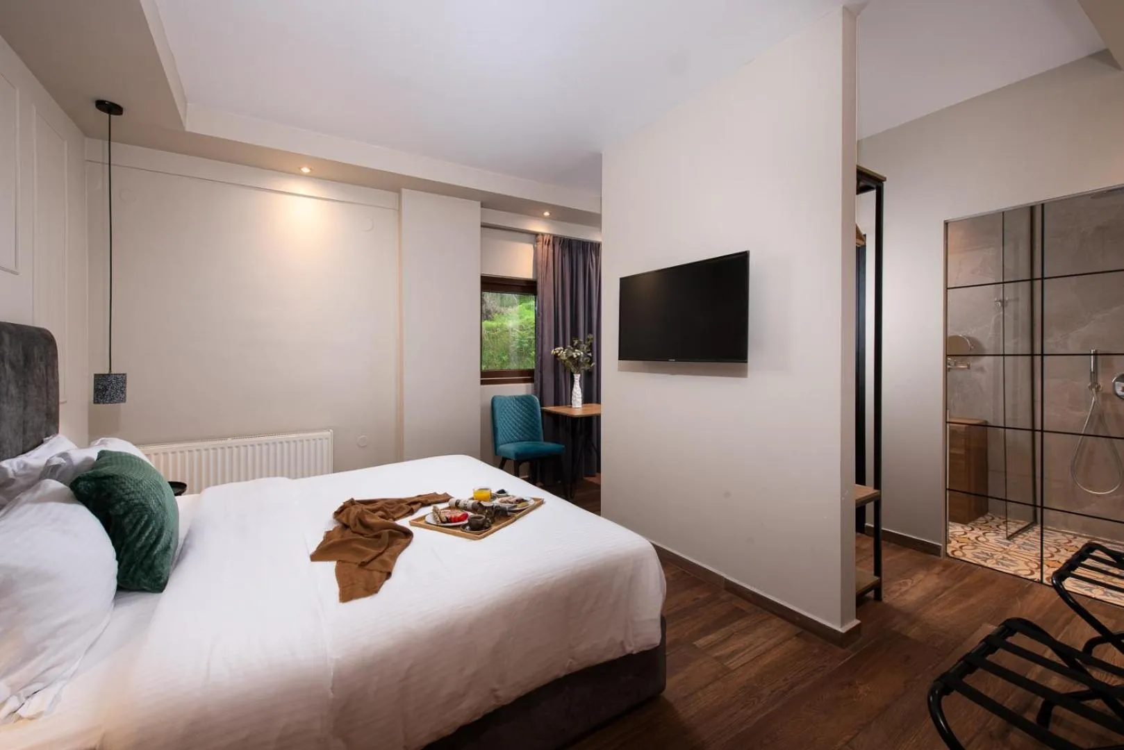 Bed in Hotel Naiades