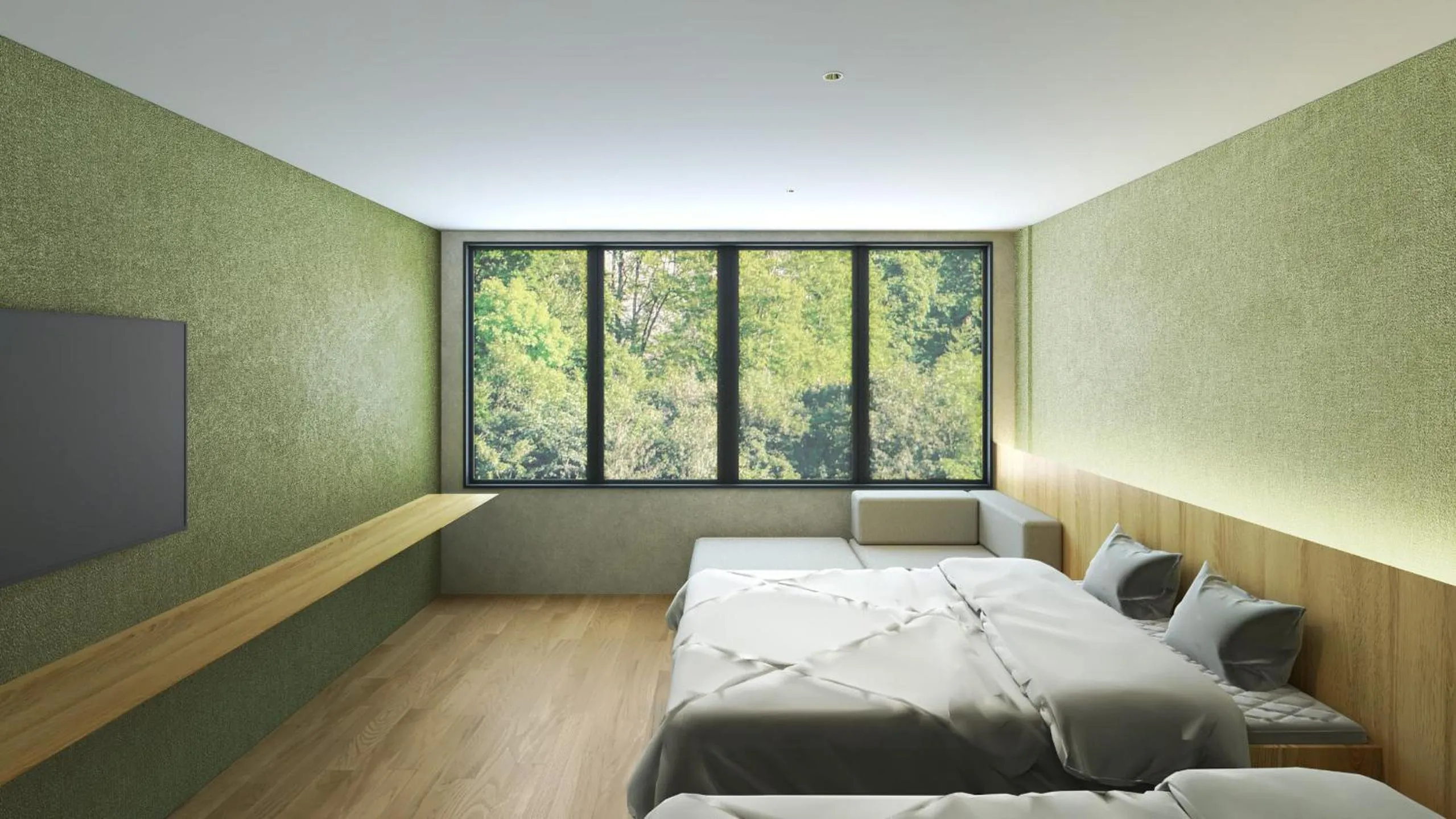 Bed in Hotel Flags Kuju Kusima